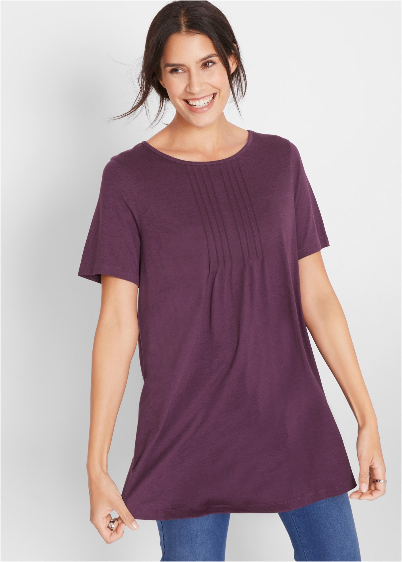 bonprix T-Shirt »T-Shirt in A-Linien-Form, kurzarm« T-Shirt in A-Linien-Form, kurzarm