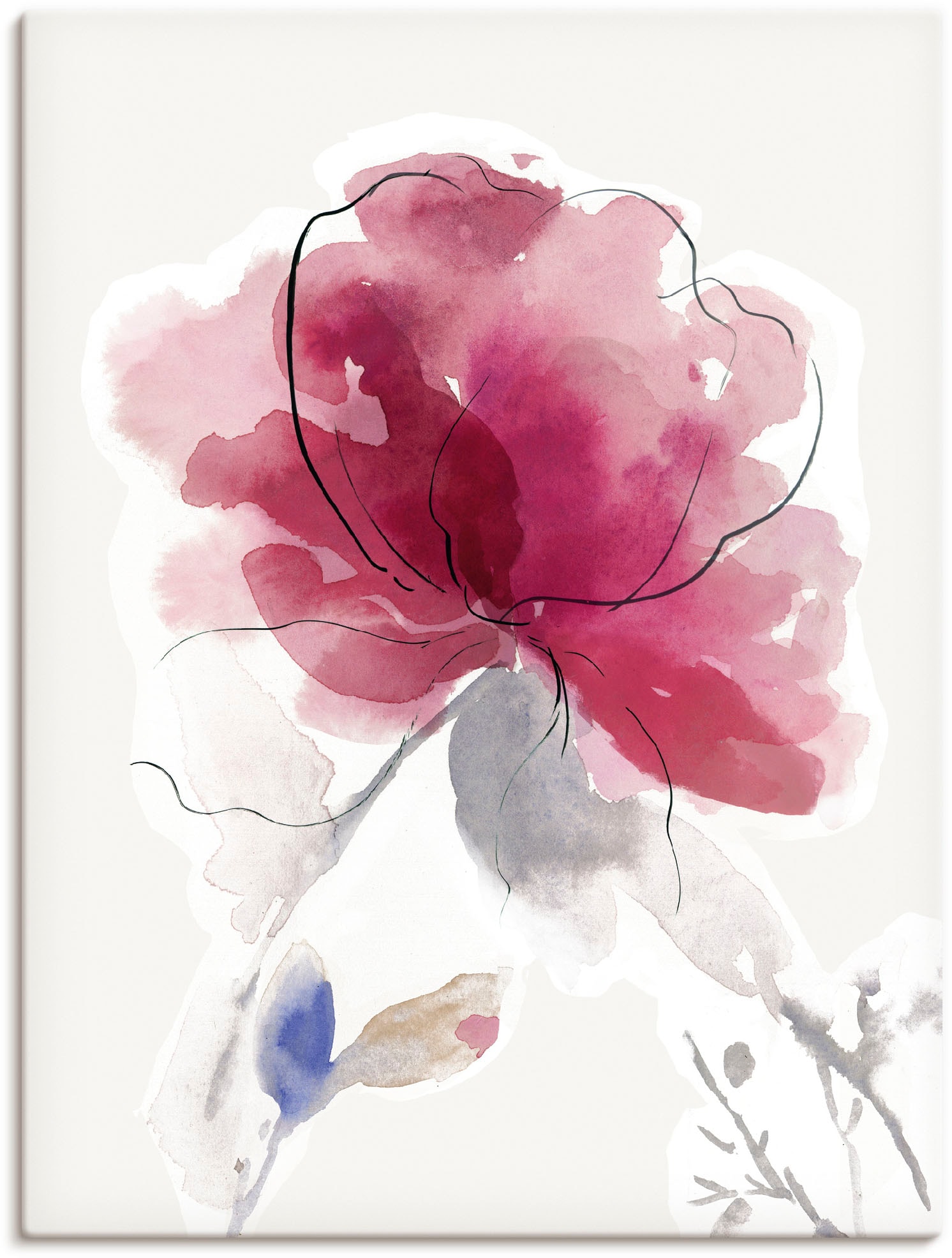 Artland Wandbild »Rosige Blüte II.«, im Poster in Online Leinwandbild, Shop St.), (1 Größen verschied. OTTO Alubild, als Outdoorbild, Blumenbilder