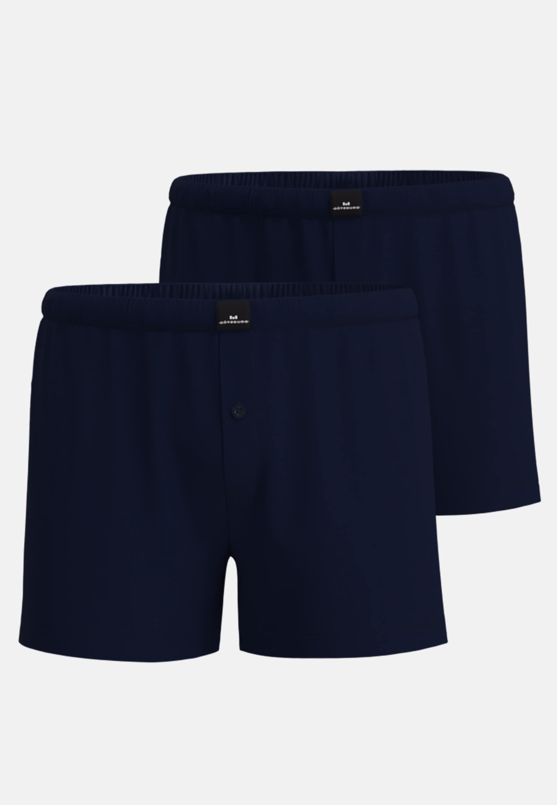 GÖTZBURG Boxershorts »Wildlife« 2er Pack,  basic, kurz, mit Logo, mit Eingriff, mit Knopf, Baumwolle