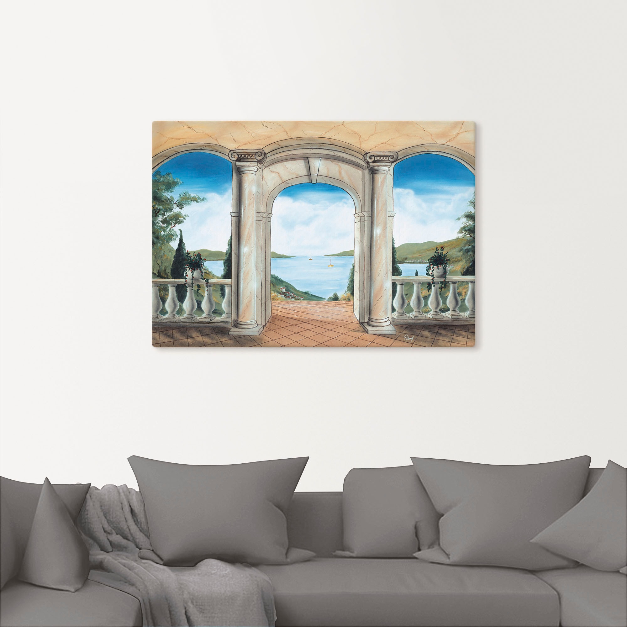 Artland Wandbild »griechische Terrasse«, Europa, (1 St.), als Leinwandbild, Poster in verschied. Größen