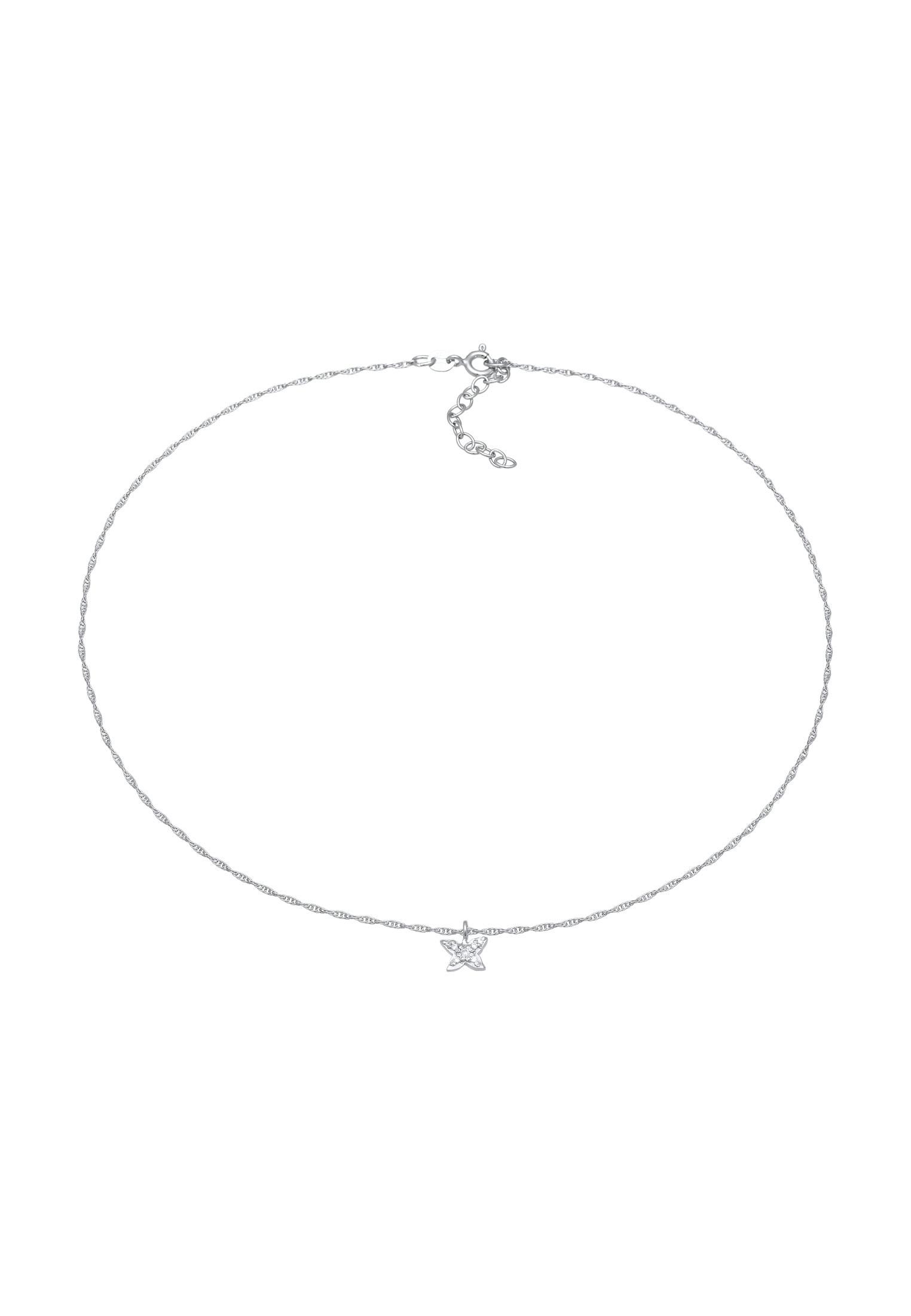 Elli Choker »Halskette Choker Schmetterling Zirkonia 925 Sterling Silber«