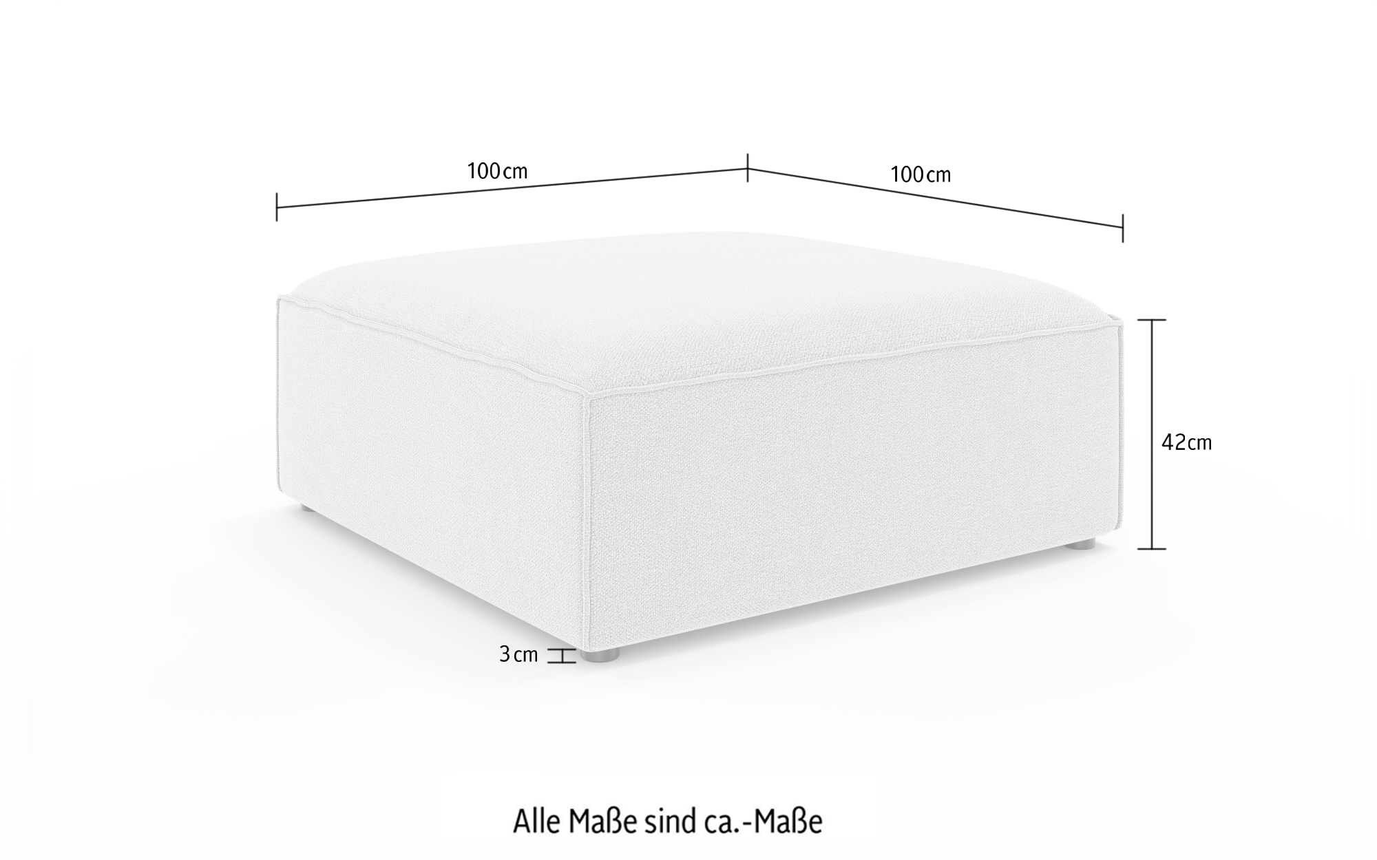 INOSIGN Polsterhocker »HAILY Sitzhocker passend zur Serie, Maße B/T/H: 70/100/42 cm«, als Modul oder separat verwendbar, für individuelle Zusammenstellung