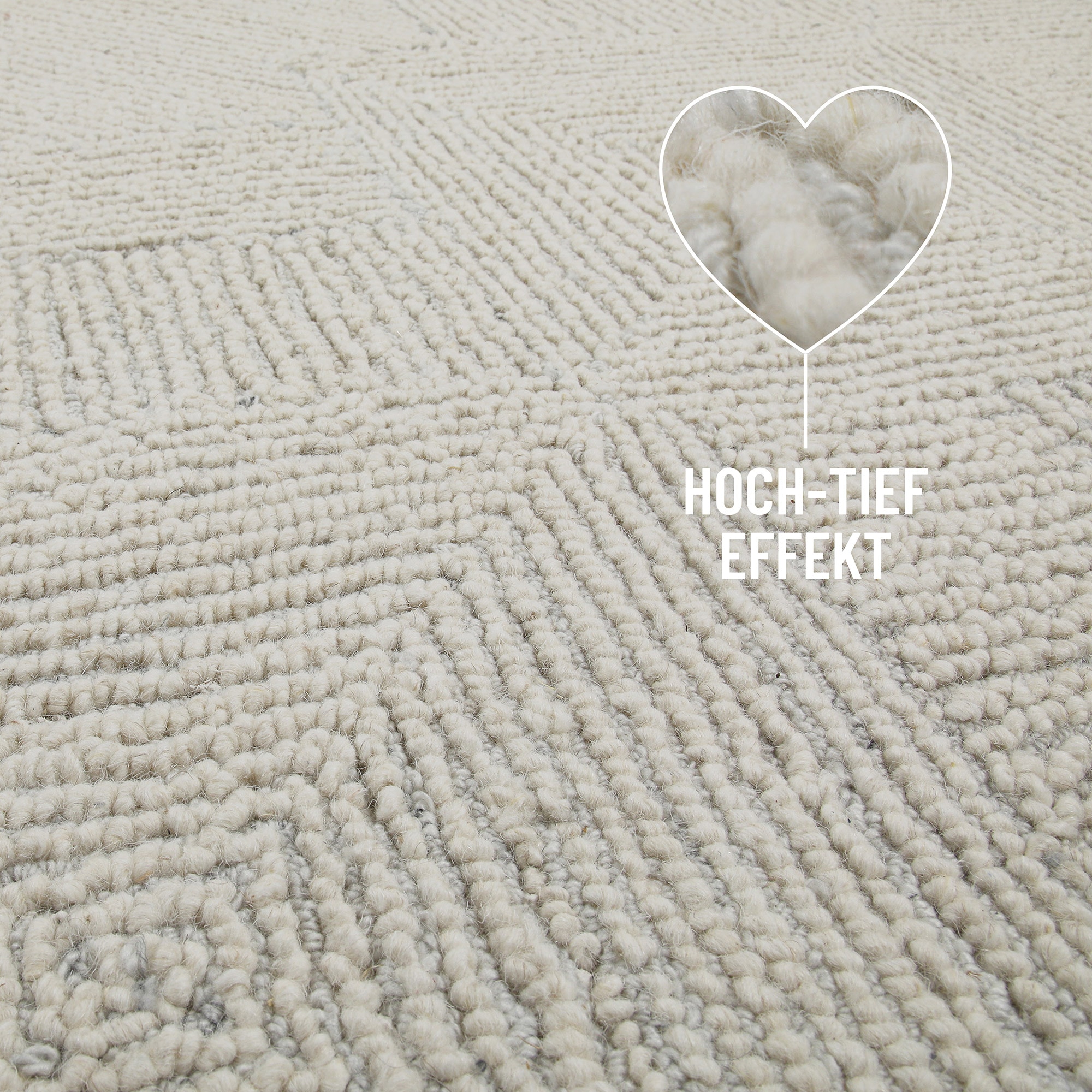 Wecon home Teppich »Hamptons THIRTYTHREE«, rechteckig, 15 mm Höhe, Läufer, Fasermix, Kurzflor, Wohnzimmer, elegant, robust, geometrisch
