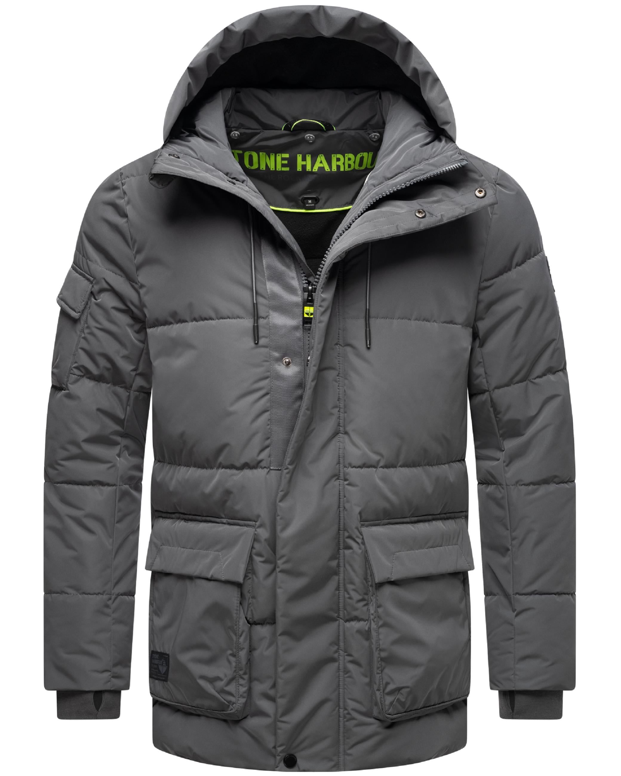 Stone Harbour Winterjacke »Winterjacke Lauroo XX«, mit Kapuze, urbane Herren Steppjacke mit kuscheligem Kunstpelz-Kragen