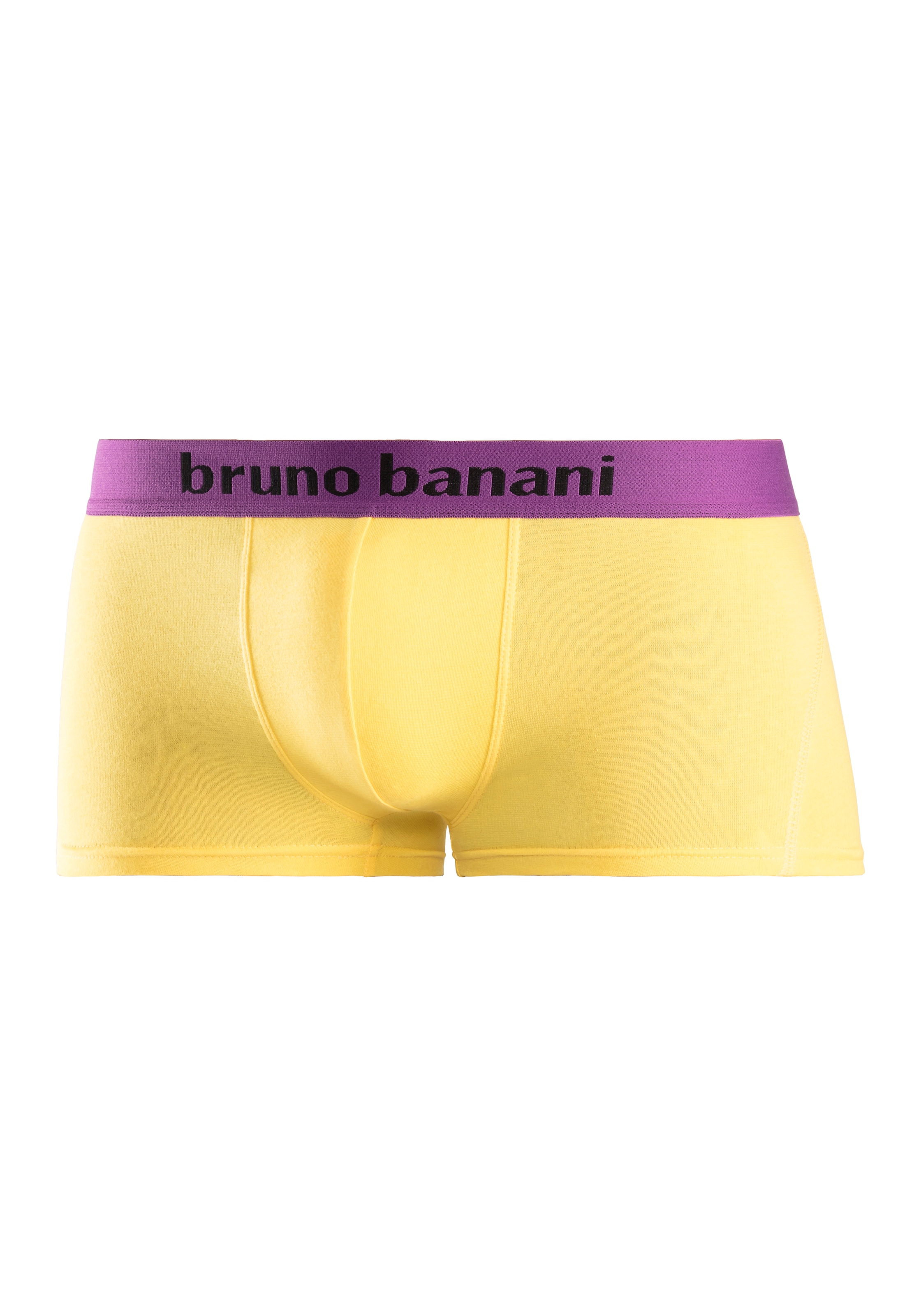 Bruno Banani Hipster, (Packung, 4 St.), knapp sitzende Boxershorts mit Logo Webbund aus Baumwollmischung