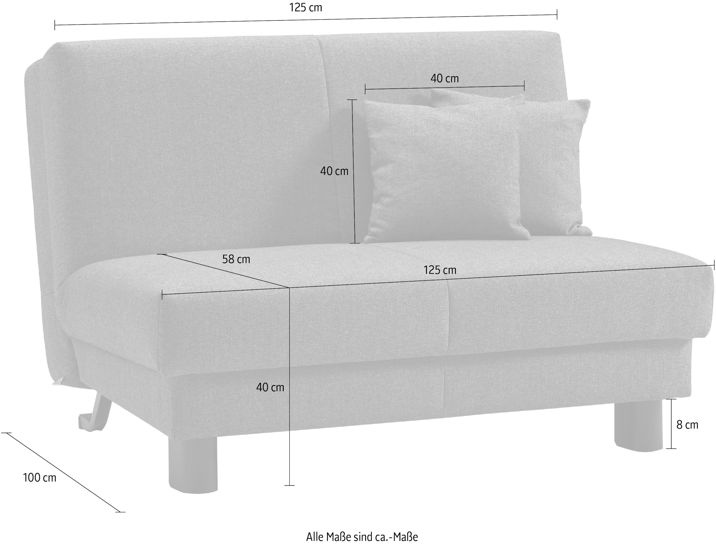 ell + ell Schlafsofa »Enny« Liegefläche Breite 120 oder 140 cm, Liegehöhe 45 cm, Füße alufarben