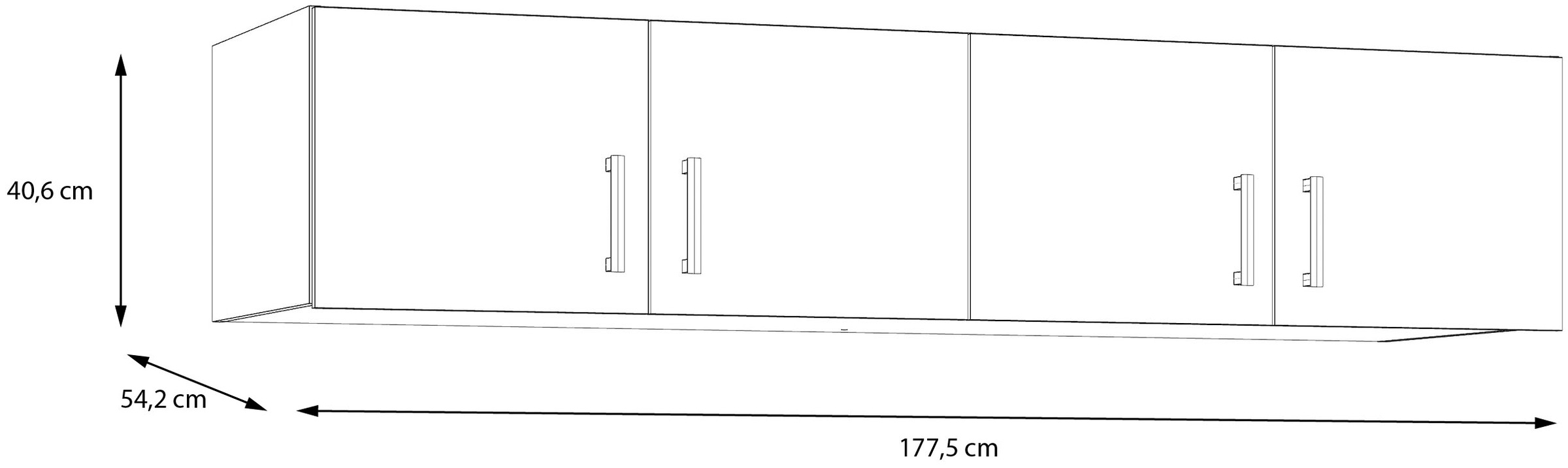 FORTE Schrankaufsatz, Schrankaufsatz, Stauraum, 4 Türen, Raumnutzung