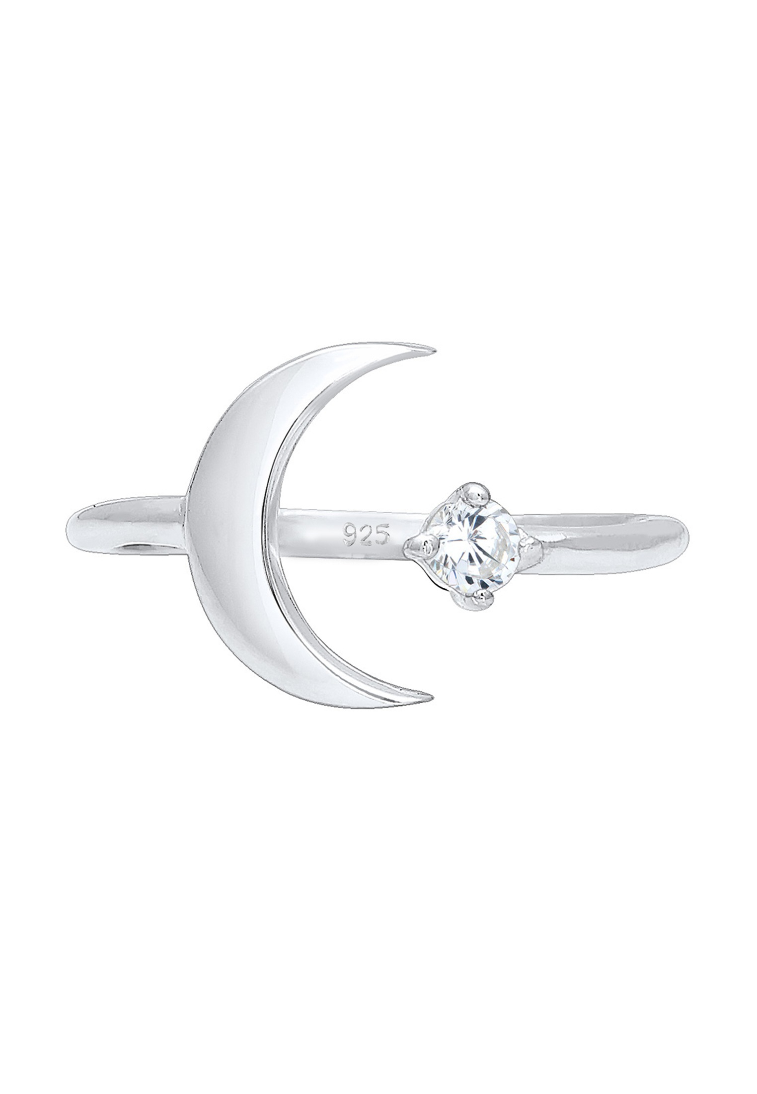 Elli Silberring »Ring Halbmond Zirkonia Weiß 925 Sterling Silber«