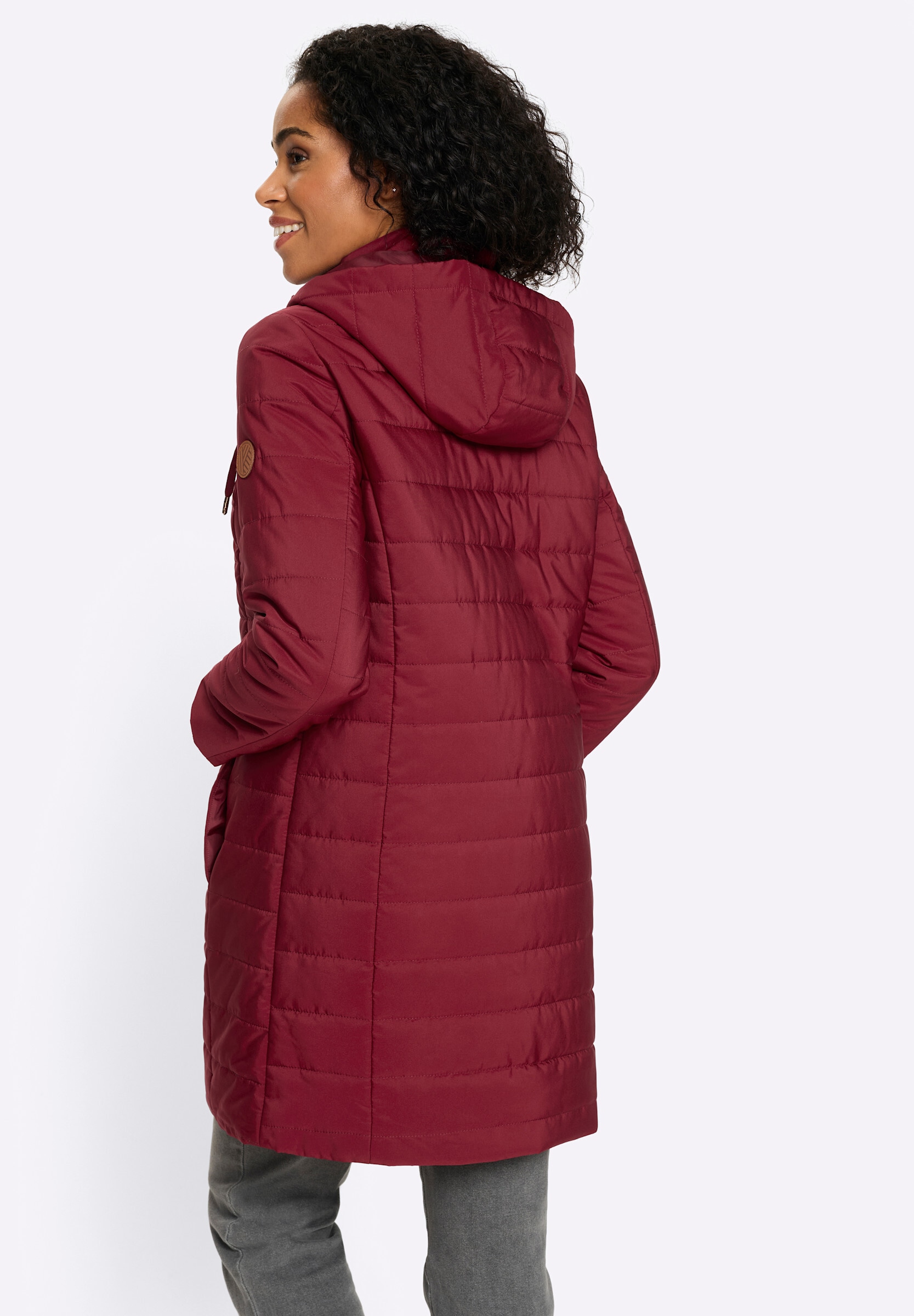 Sieh an! Steppjacke »Longjacke Longjacke in 2-in-1-Optik« mit Kapuze