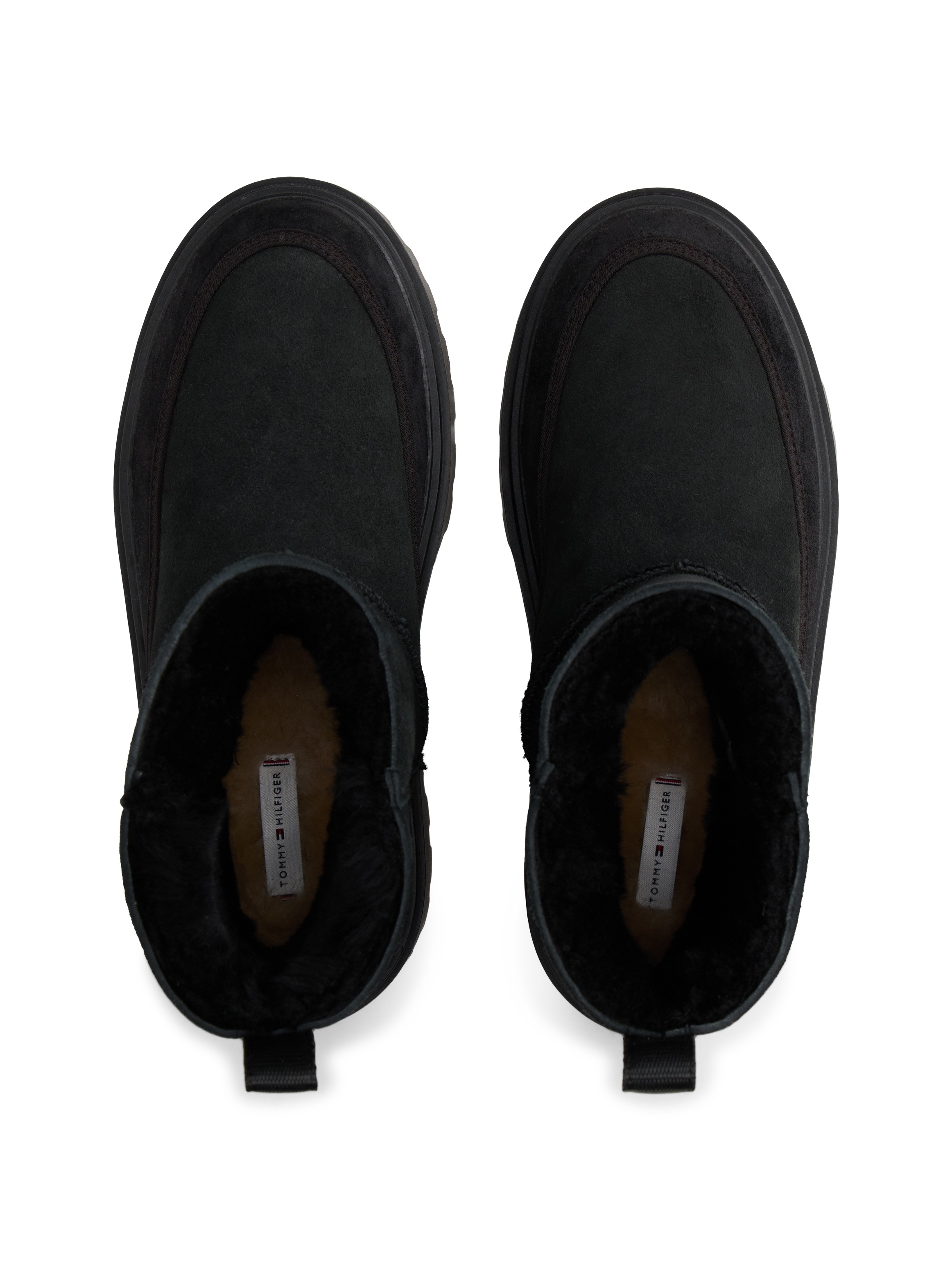 Tommy Hilfiger Winterboots »REAL SHEARLING PULLON SNOWBOOT«  Plateau, Schlupfboots mit abgesteppter Ziernaht