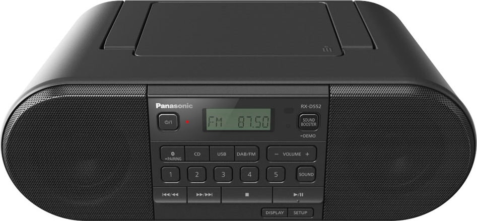 bei 20 RDS Panasonic (DAB+)-UKW bestellen OTTO FM-Tuner-Digitalradio »RX-D552E-K CD-«, (Bluetooth Boombox mit W)