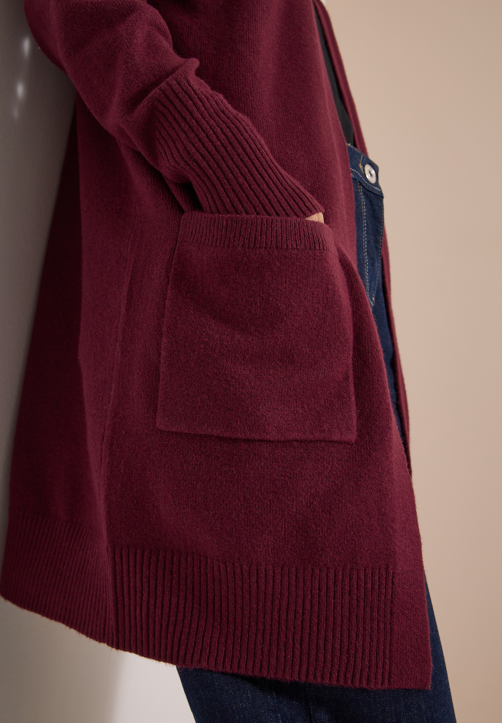 Cecil Longstrickjacke Langer Cardigan in offener Passform