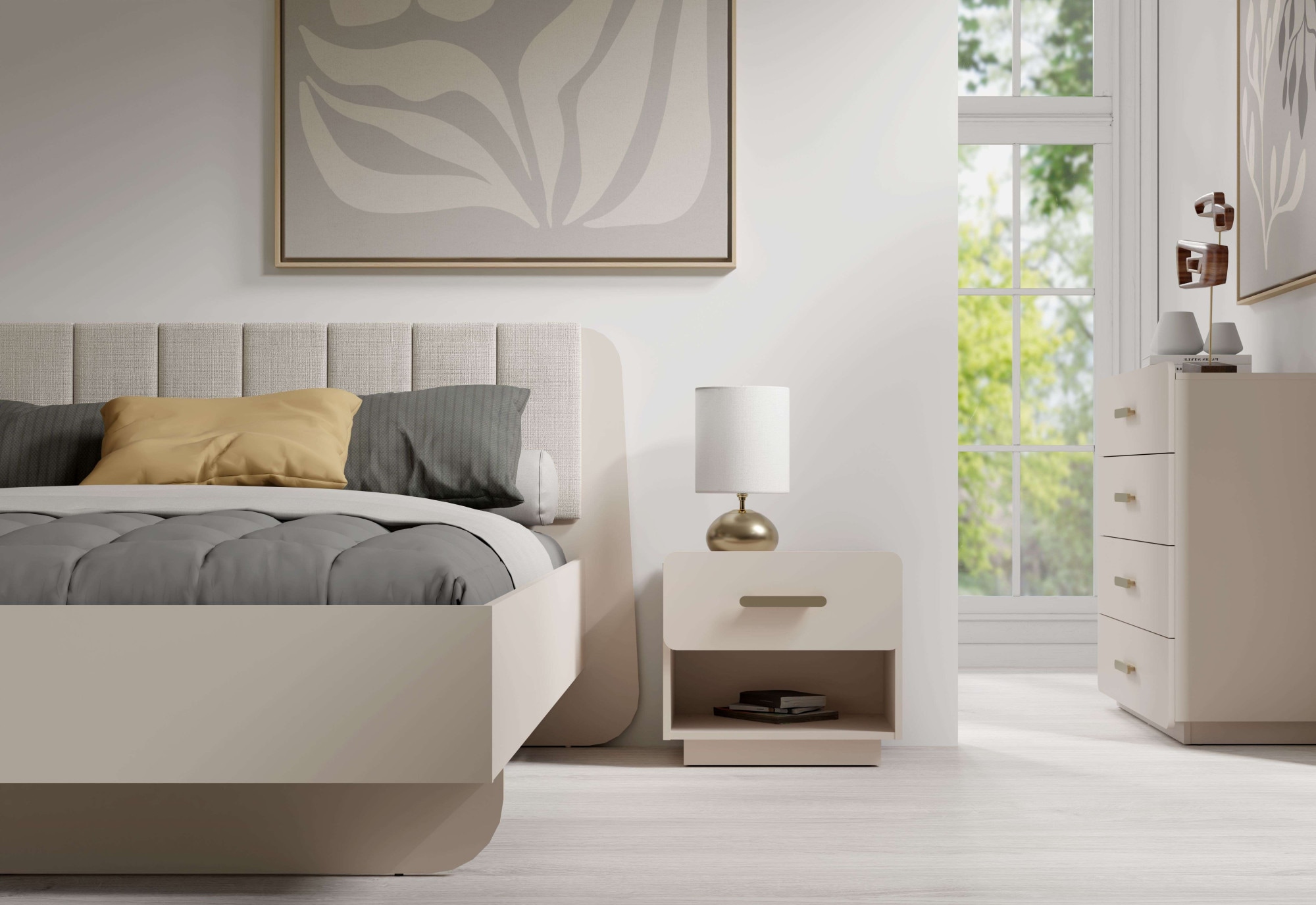 Home affaire Polsterbett »CLAREI mit gepolstertes Kopfteil, in 2 Breiten 160 und 180 cm«, Bettgestell ohne Bettkasten und Matratze, gemütlich und modern