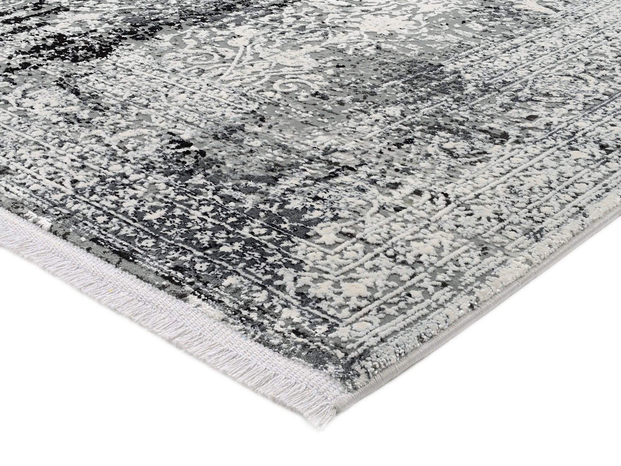 OCI DIE TEPPICHMARKE Teppich »BESTELLER CAVA« rechteckig 8 mm Höhe Glanz Viskose, mit Fransen, Hoch Tief Struktur, Vintage, Wohnzimmer