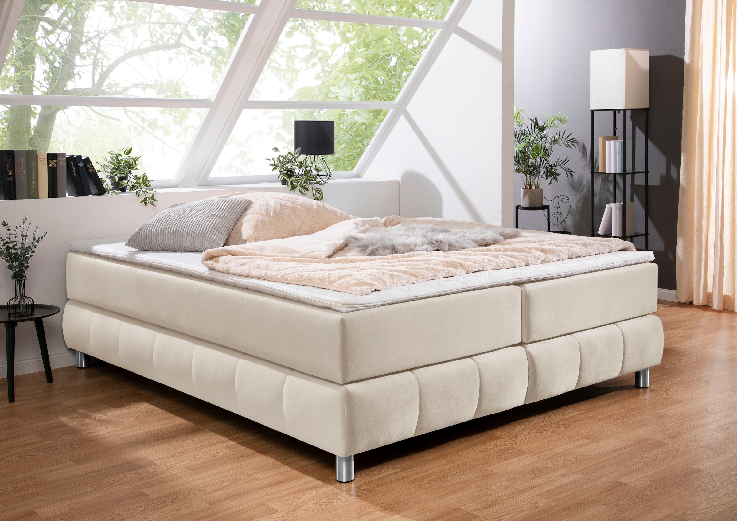 Home affaire Boxspringbett »Salo« Ohne Kopfteil, inkl. Topper, auch in Überlänge 220 cm