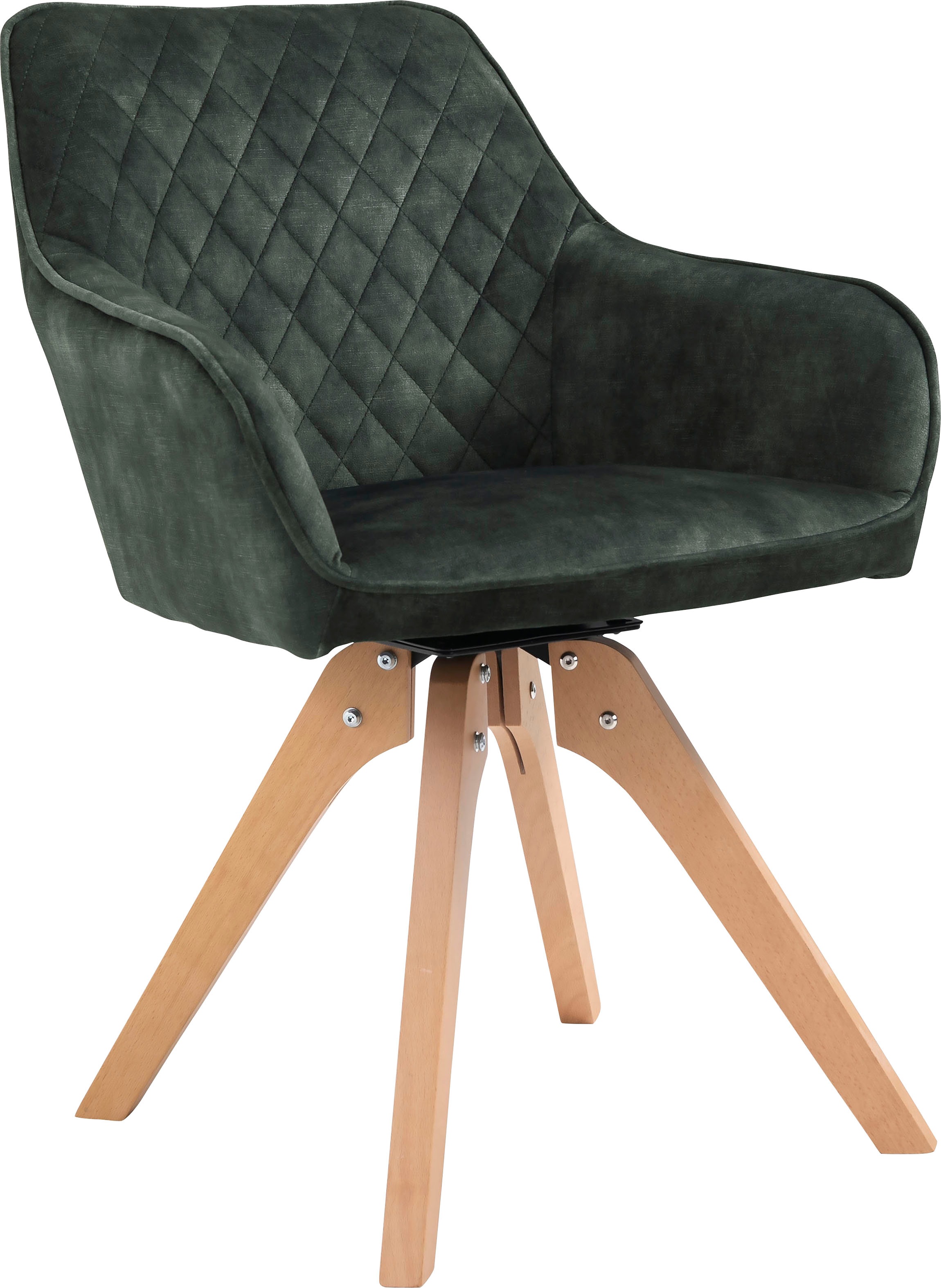 SalesFever Essgruppe »Stilvolle Essgruppe«, 5-teiliges Set: Samtverlours-Stühle, 180° drehbar, Tischbreite 180 cm