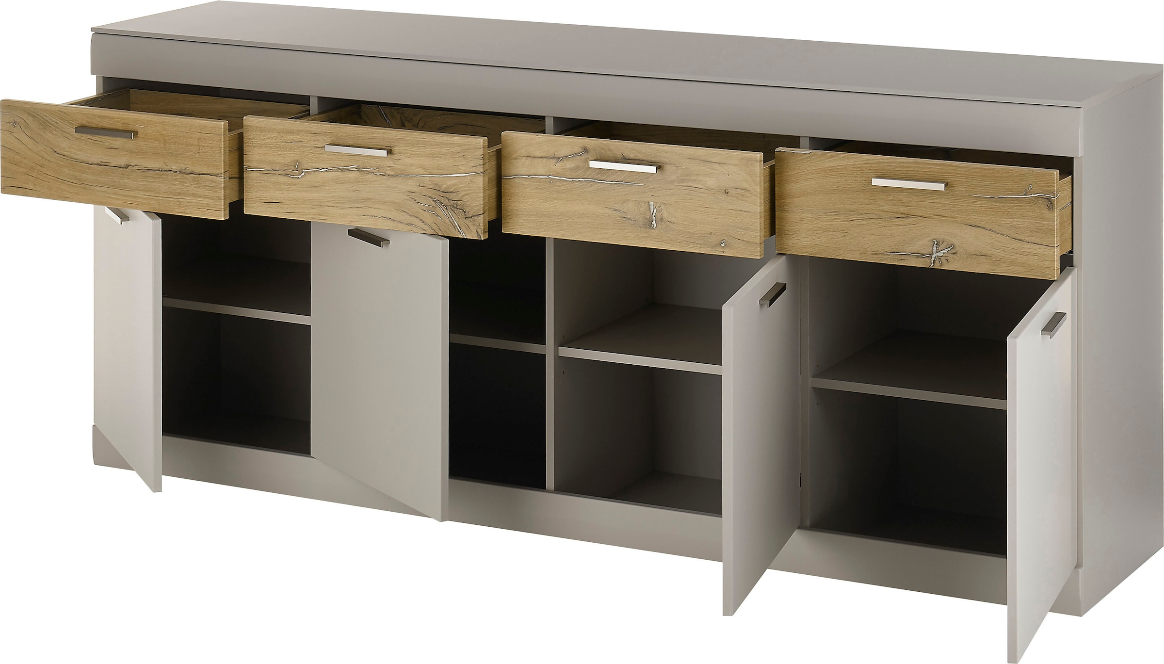INOSIGN Sideboard »SCARA«, mit Applikation Zinneiche Dekor, Breite 200 cm, mit Softclose-Funktion