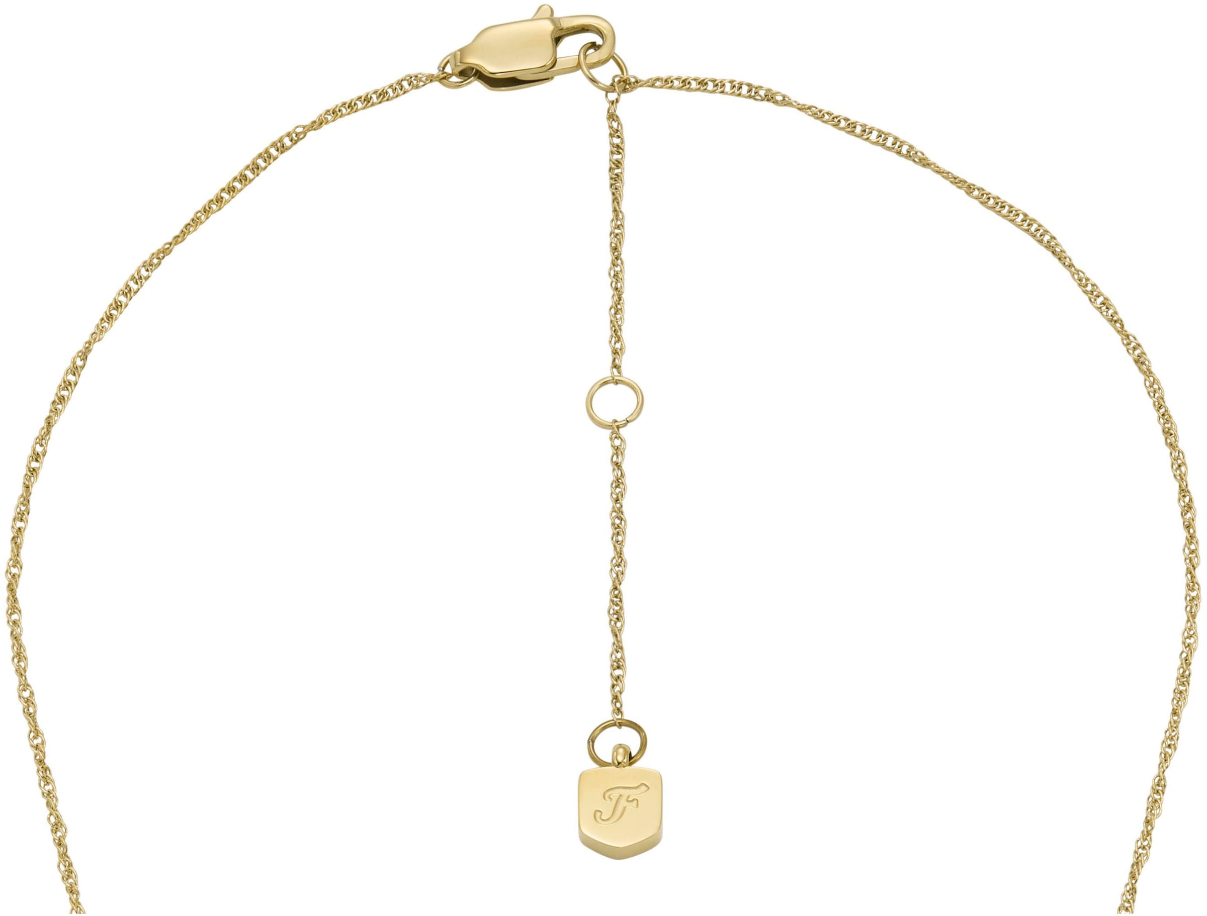 Fossil Kette mit Anhänger »Schmuck Geschenk Edelstahl KETTE RADIANT LOVE HEART, JF04731710«, mit Glasstein - mit Perlmutt