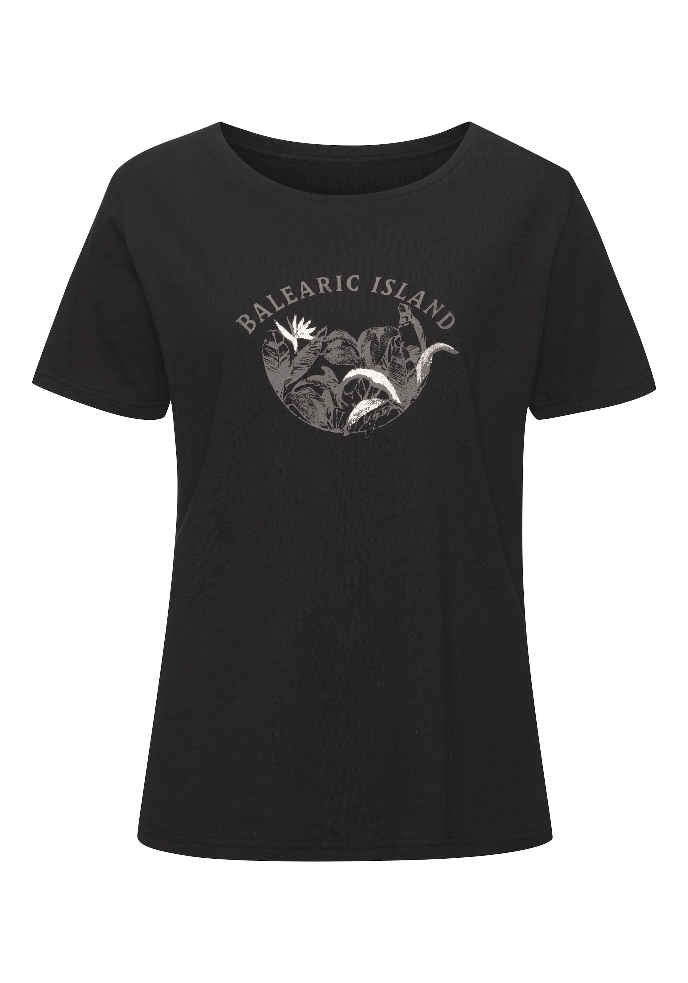 Vivance T-Shirt »mit schimmerndem Frontprint«, aus weicher Baumwoll-Qualität