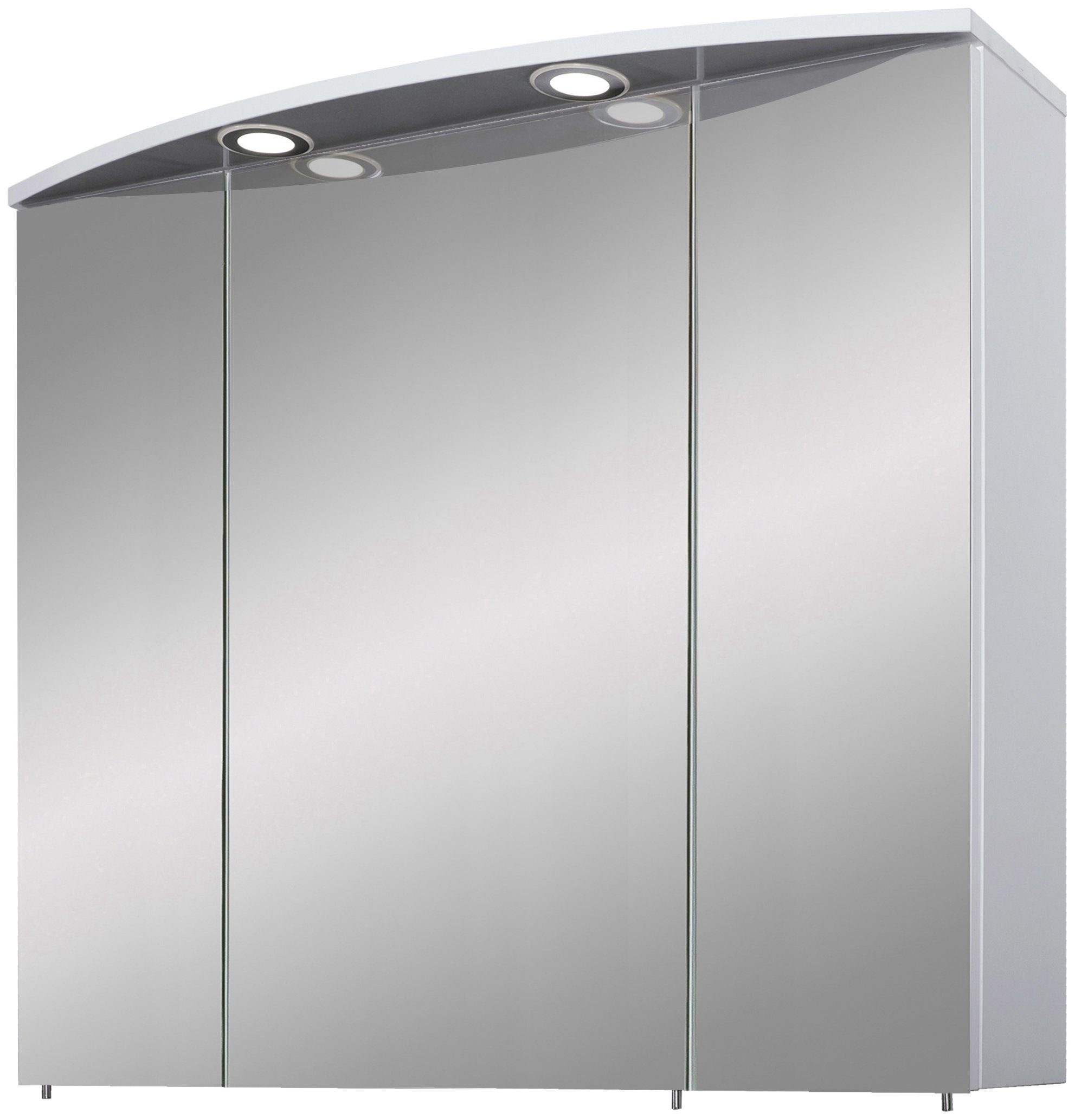 Schildmeyer Spiegelschrank »Verona«, Breite 80 cm, 3-türig, 2 LED-Einbaustrahler, Schalter-/Steckdosenbox, Glaseinlegeböden, Made in Germany