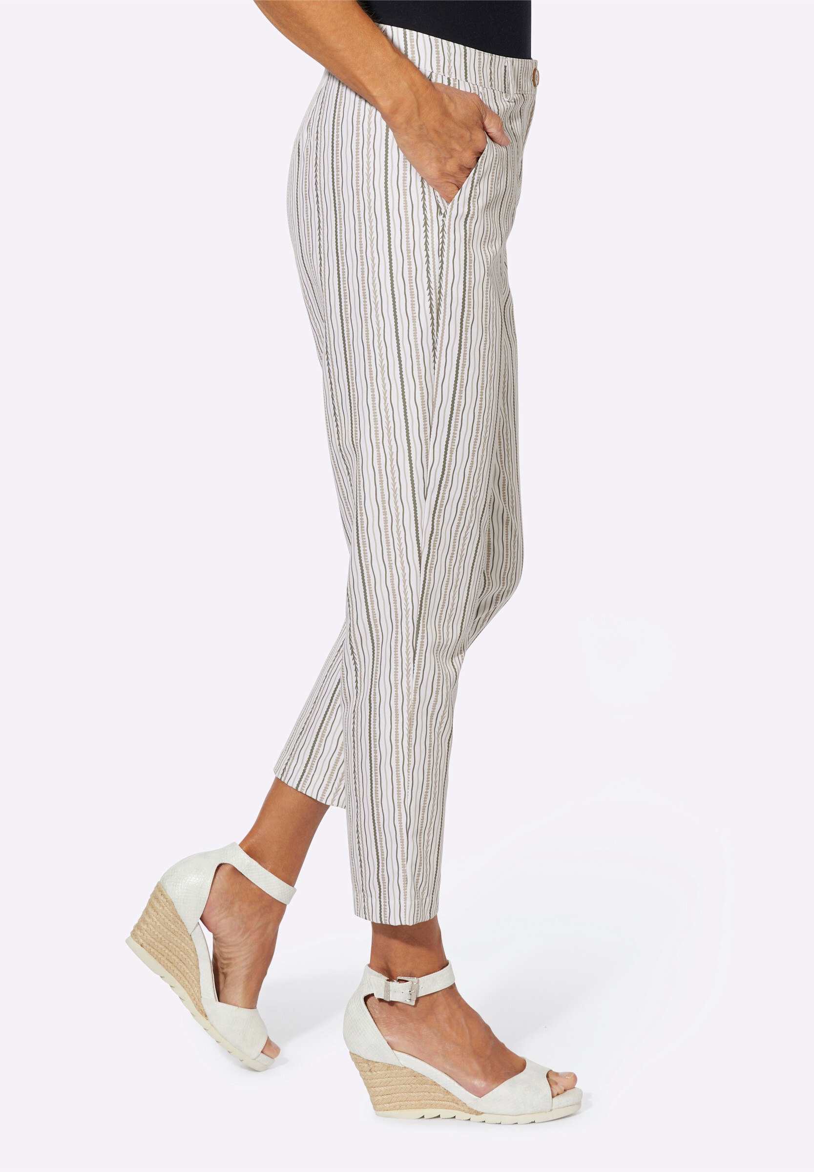 Sieh an! Stoffhose »7/8-Hose 7/8-Hose mit Streifen-Druck«