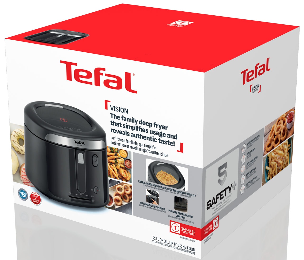 Tefal Fritteuse »Vision« 1900 W Fassungsvermögen 2,1 l extragroßes Sichtfenster für bessere Sicht, einfache Reinigung, FF2528