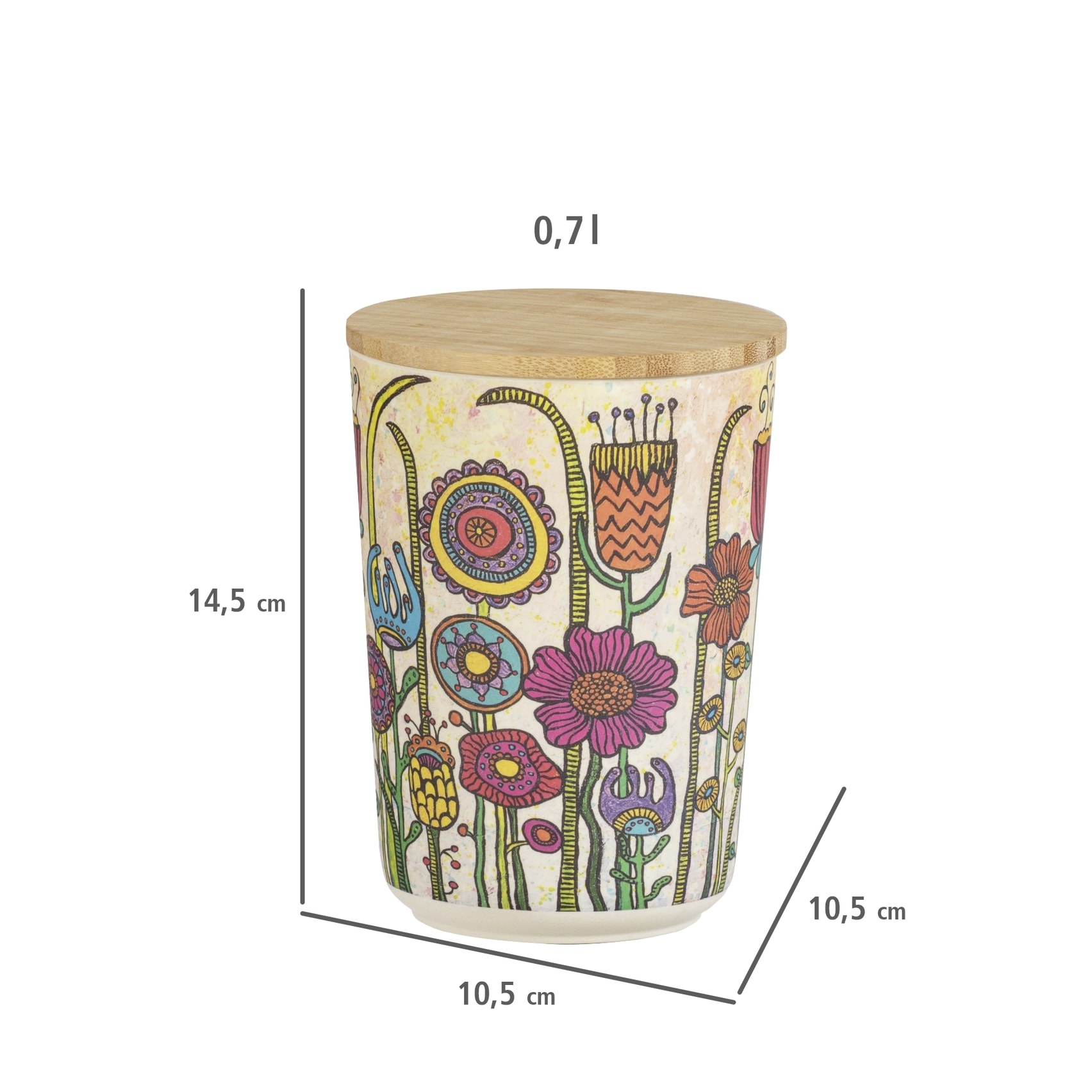 WENKO Aufbewahrungsdose »Modell Garden« aus Kunststoff mit Bambusdeckel, FSC®-zertifiziert