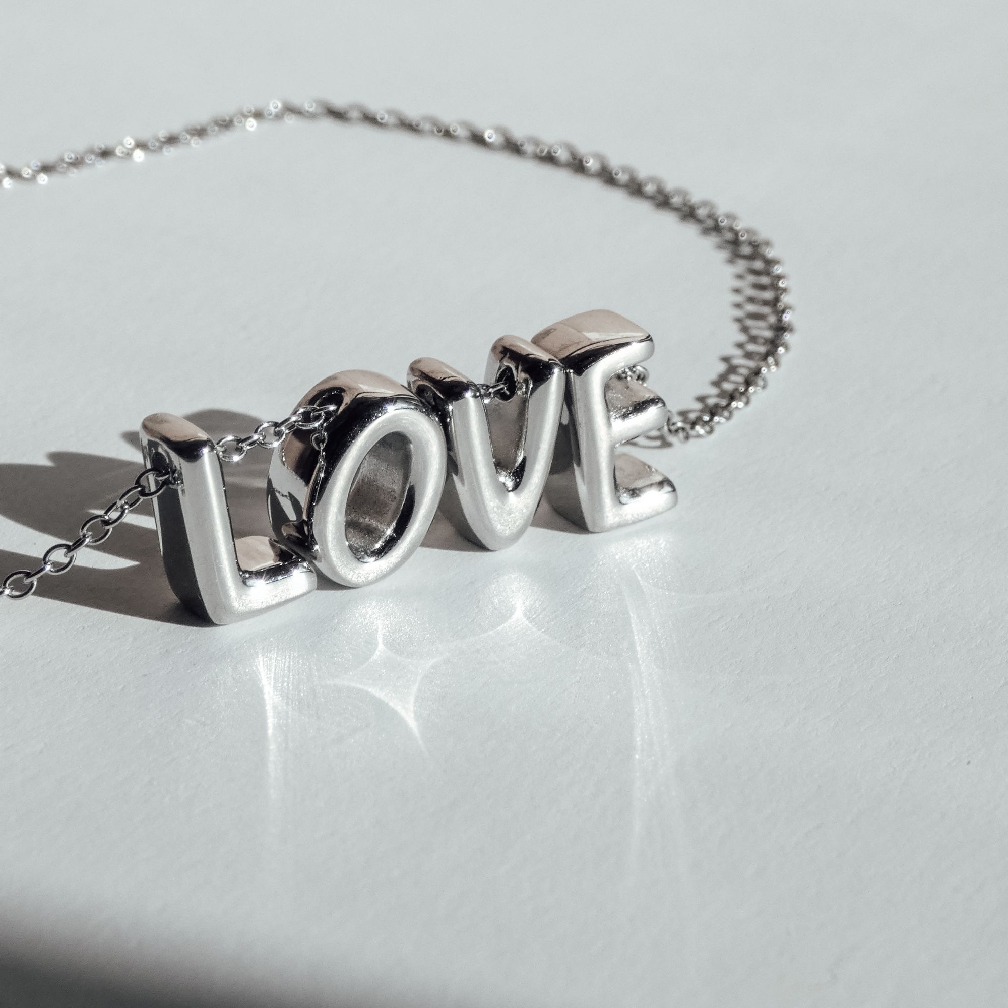Echtzeit Kette mit Anhänger »Schmuck Geschenk Edelstahl Halskette Love Letters«