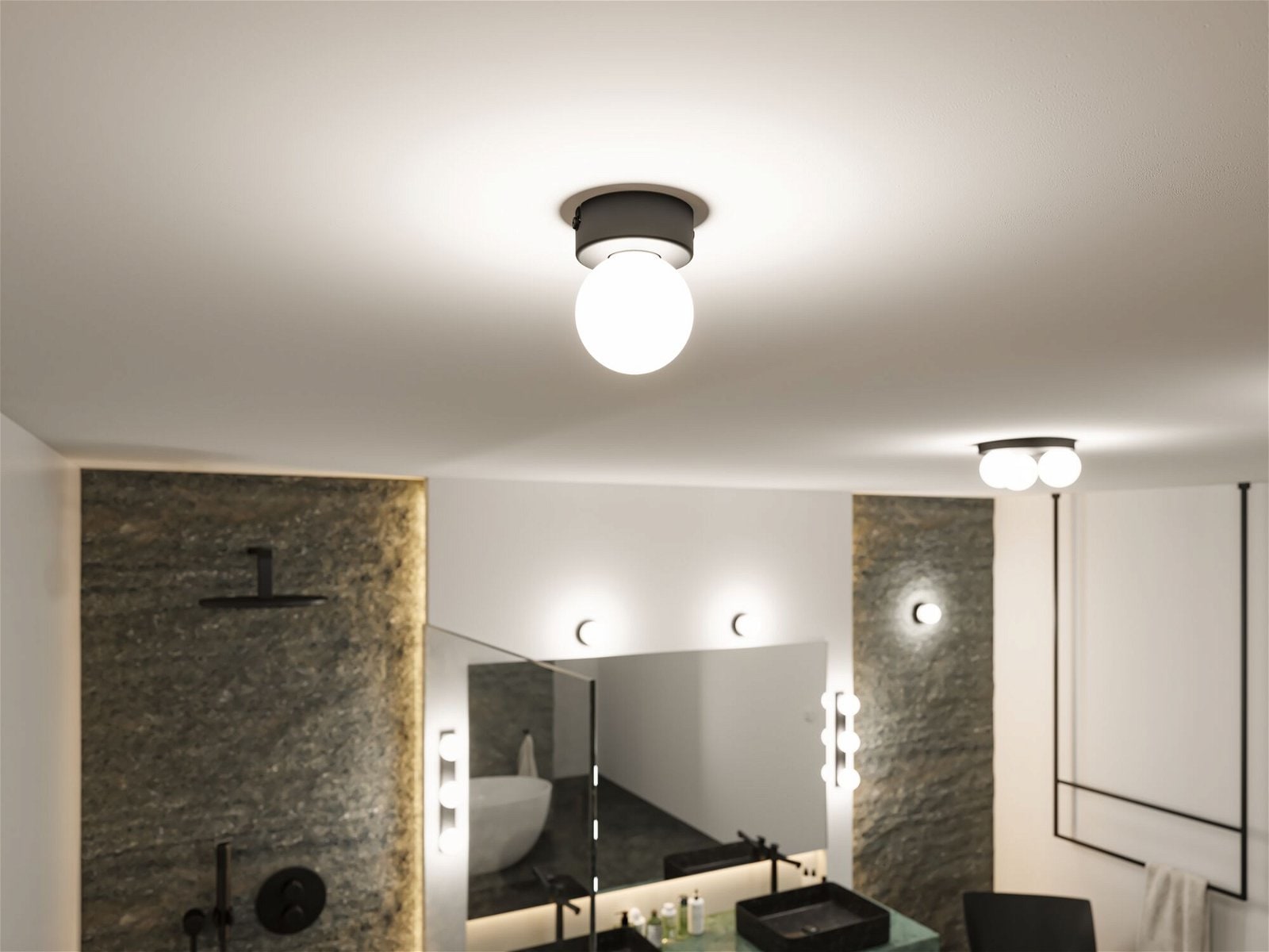 Paulmann Deckenleuchte »Selection Bathroom Gove IP44 max. 1x20W Satin, Glas/Metall«, 1 flammig, Leuchtmittel G9 | ohne Leuchtmittel, G9