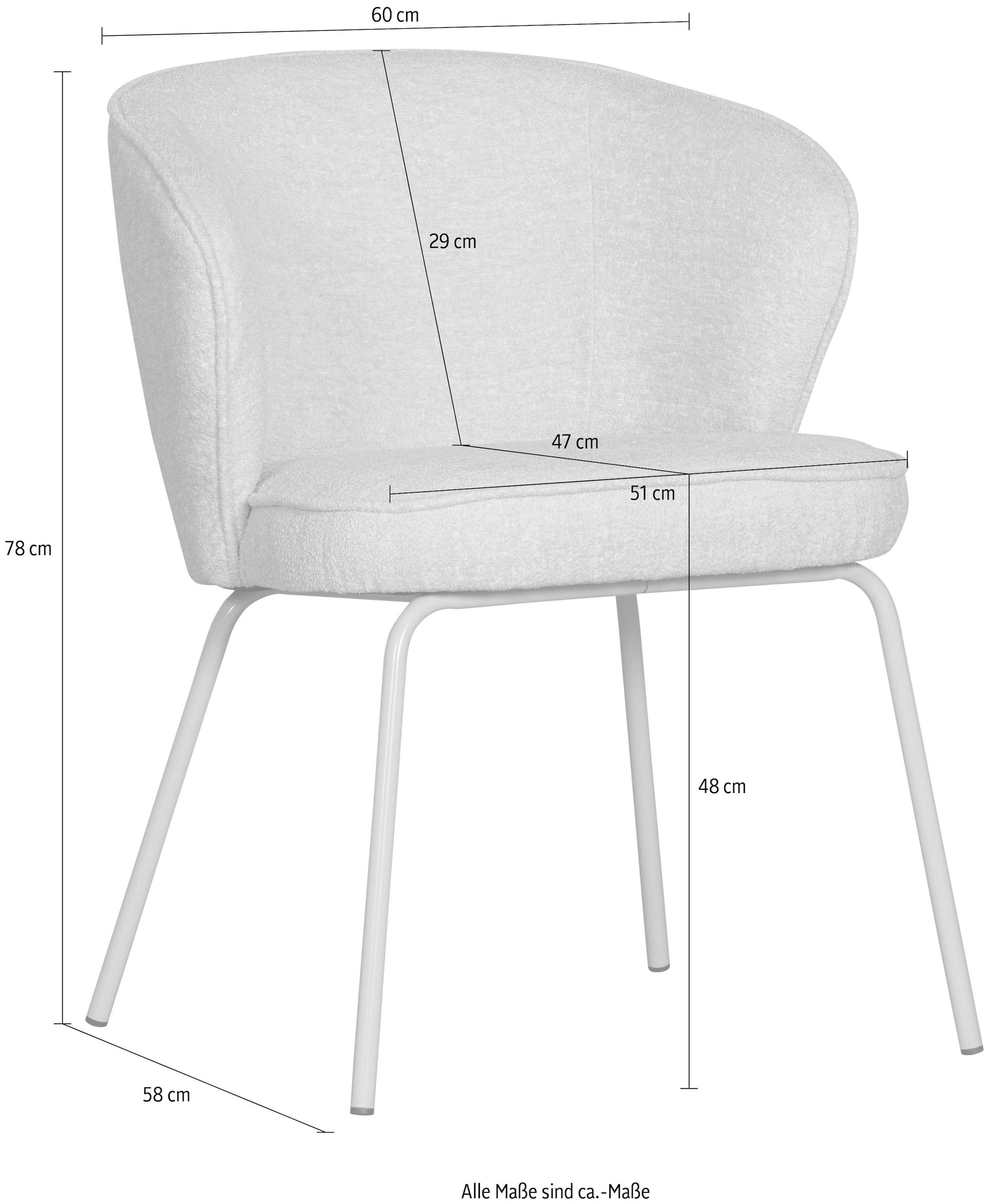 WOOOD Esszimmerstuhl »ADMITS«, (Set), 2 St., Polsterstuhl mit 4-Fuß-Gestell, gepolstert, H 77 cm x B 60 cm