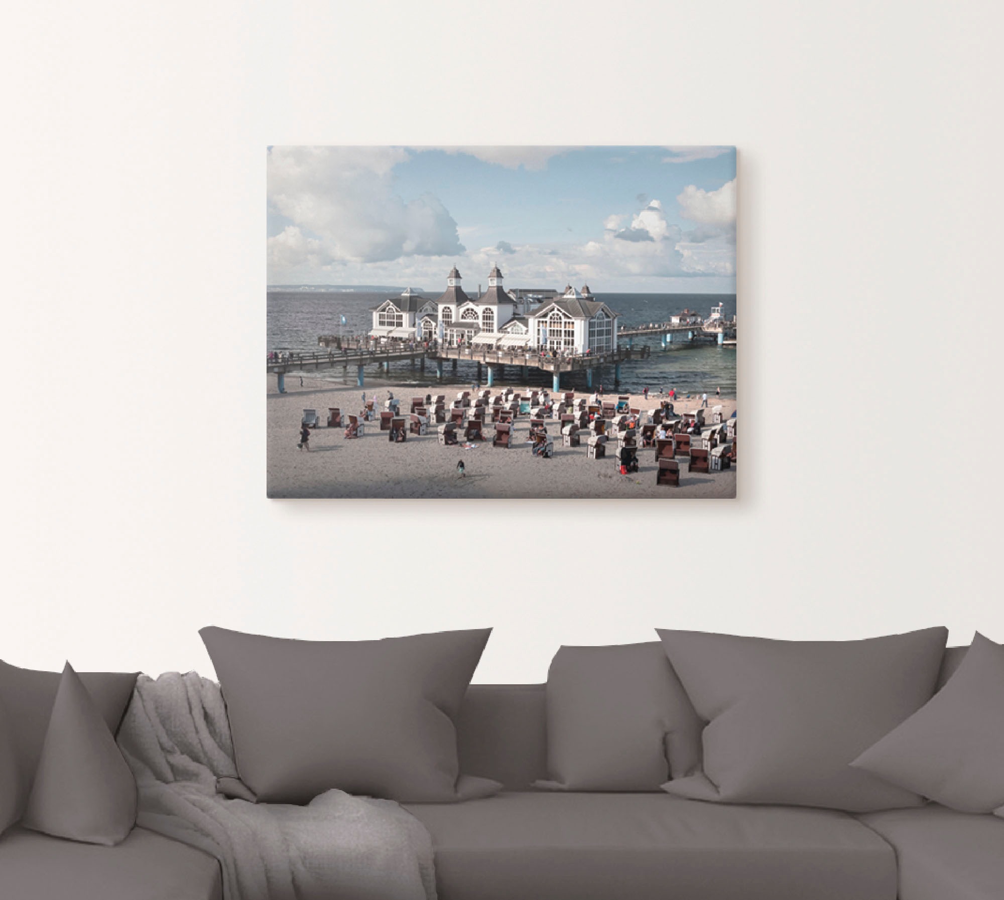 Artland Wandbild »Historische Seebrücke Sellin«, Brücken, (1 St.), in vielen Größen & Produktarten -Leinwandbild, Poster, Wandaufkleber / Wandtattoo auch für Badezimmer geeignet