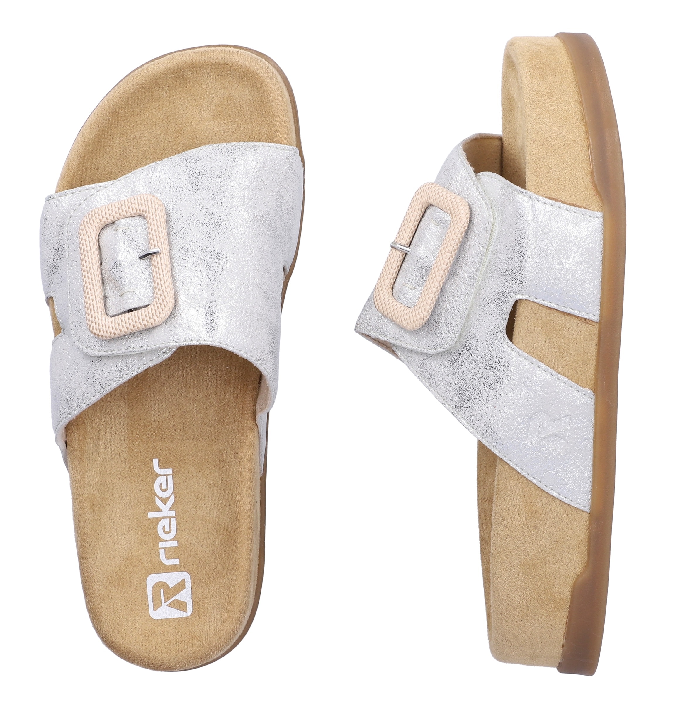 Rieker Pantolette  Sommerschuh, Hausschuh, Strandschuh mit Klettriemchen