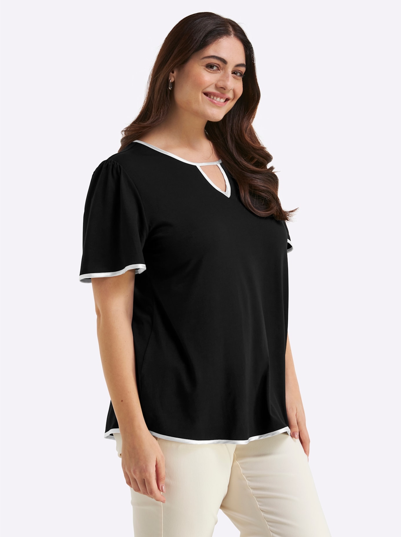 Sheego Rundhalsshirt »Halbarmshirt« 1