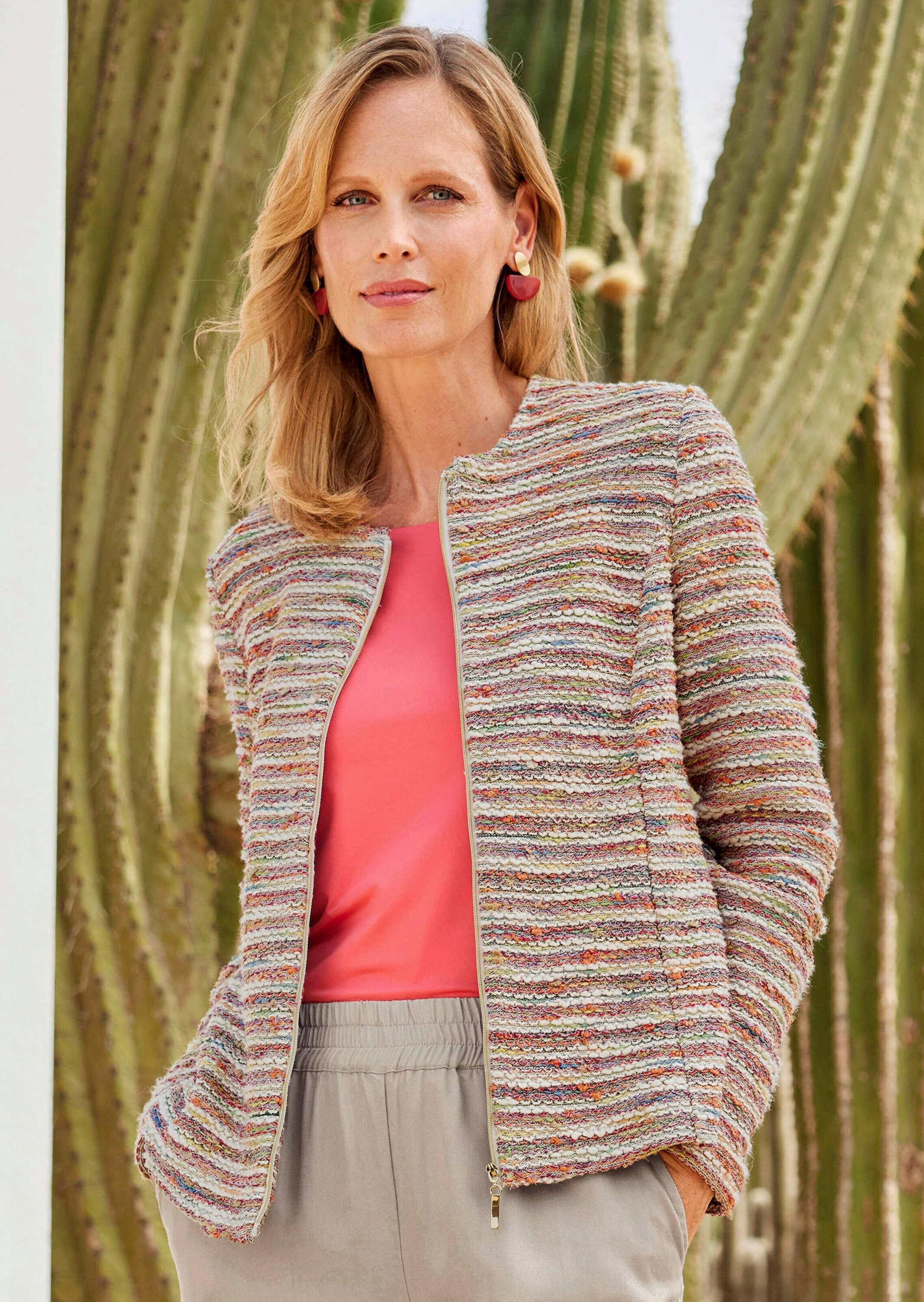 GOLDNER Kurzjacke »Elegante Bouclé-Jacke mit Multicolor-Design«