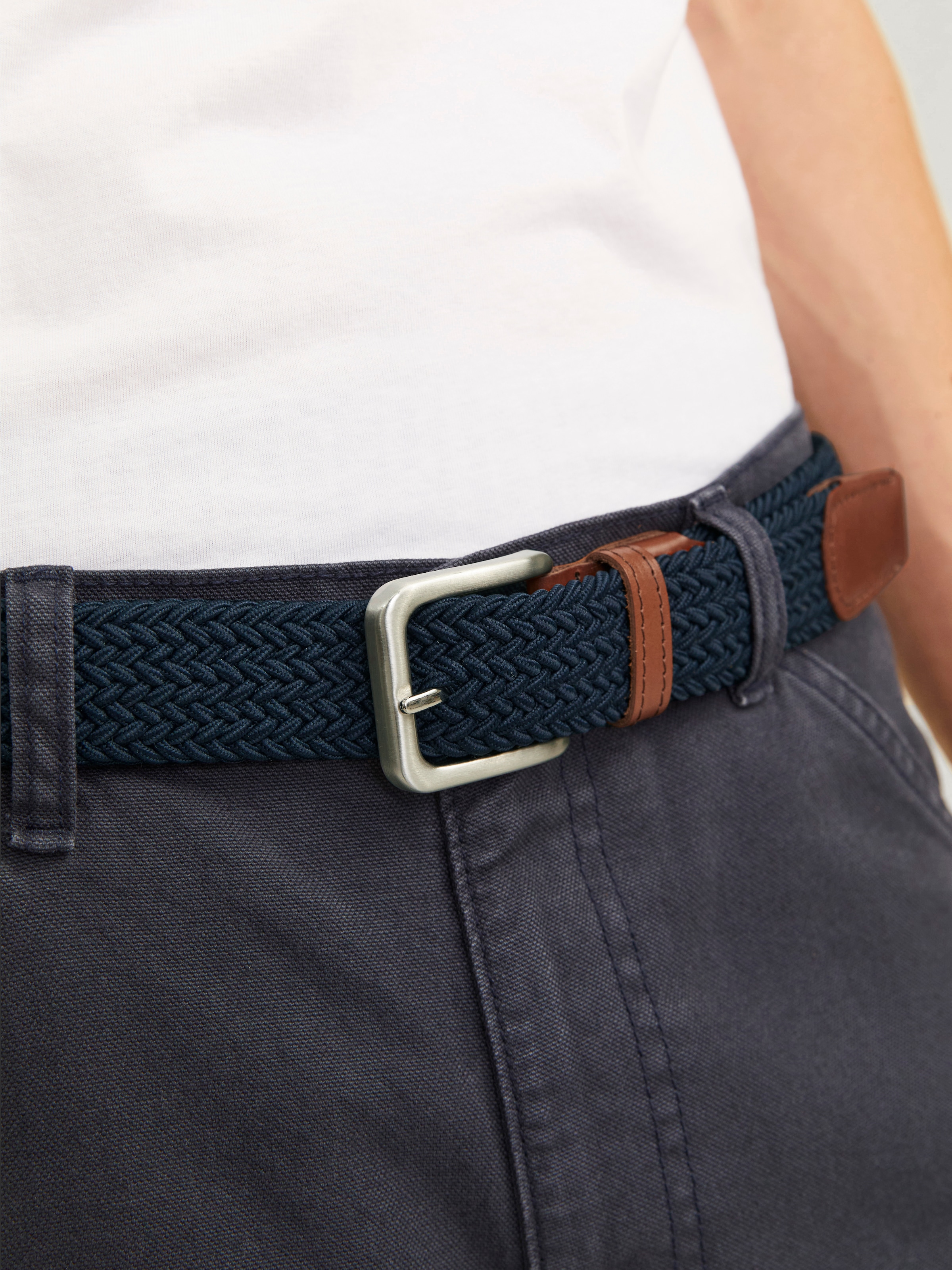 Jack & Jones Stretchgürtel »JACSPRING WOVEN BELT NOOS« Materialmix,