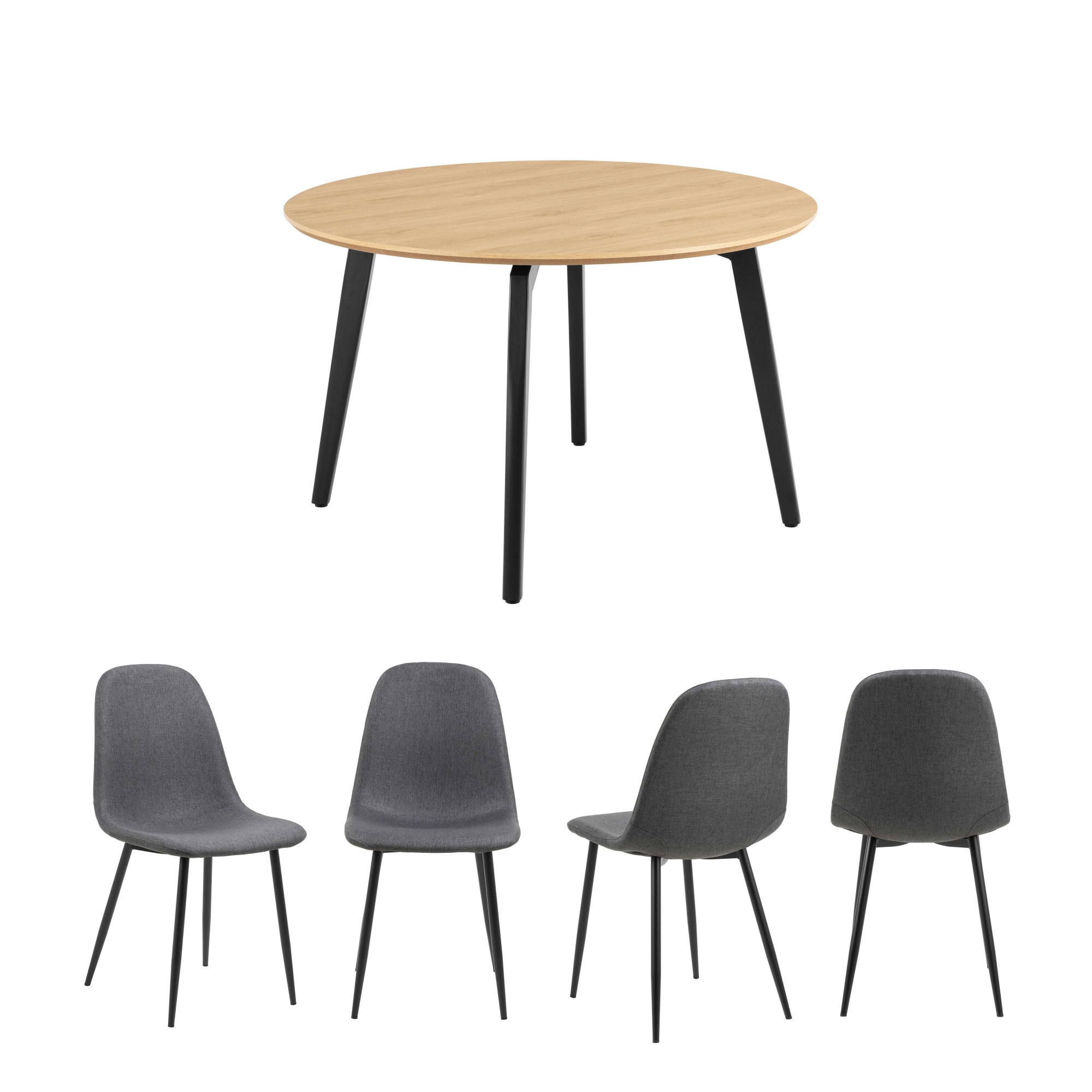 ACTONA GROUP Esszimmer-Set »Essgruppe, Speisetisch mit Wohnzimmerstühlen«, (Set, 5 St., 1x Tisch + 4x Stühle), 1x Tisch + 4x Stühle
