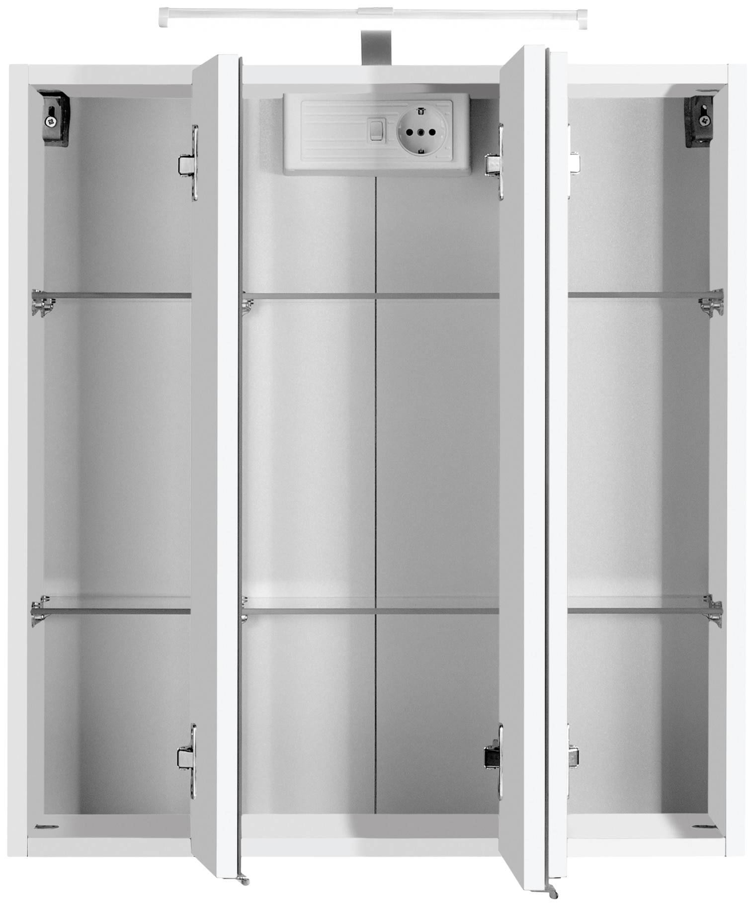 welltime Spiegelschrank »Texas Spiegel Badmöbel Badschrank Badspiegel Bestseller«, mit 3 Türen, Breite 60cm, wahlweise mit LED, Badezimmerspiegelschrank