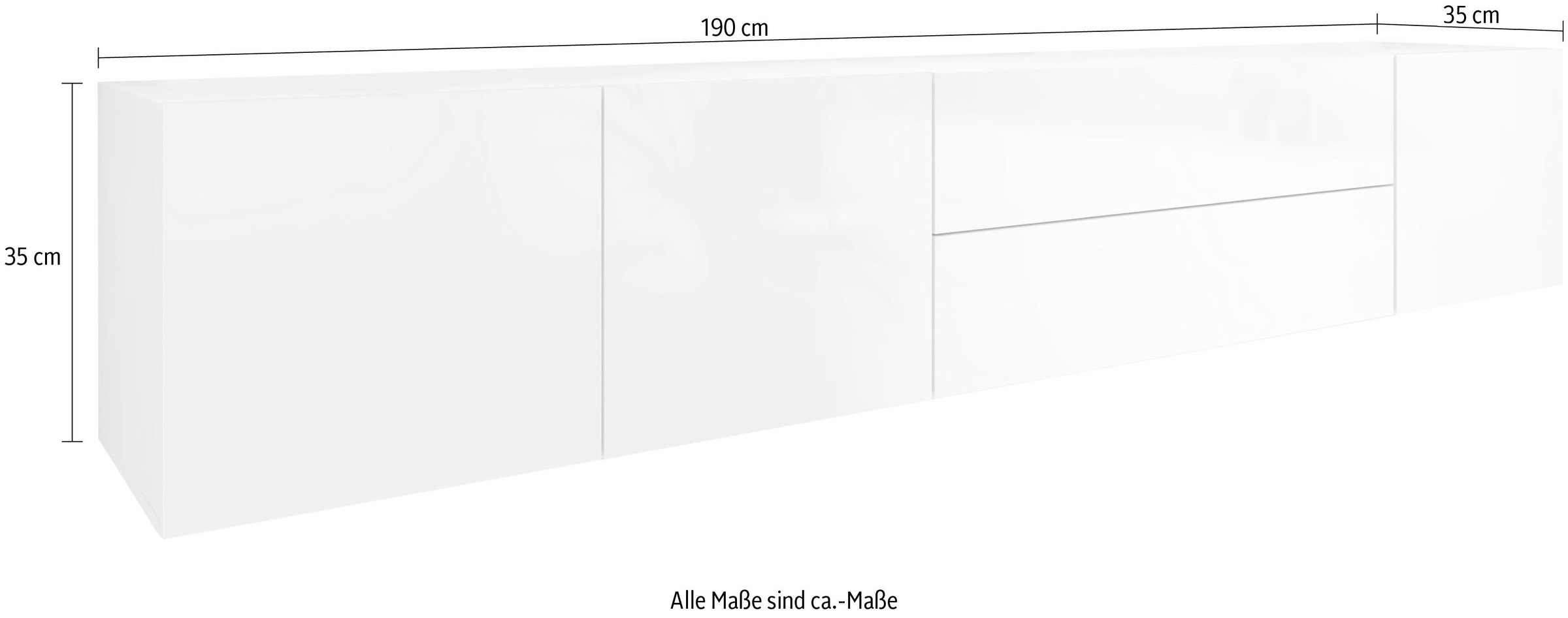 borchardt Möbel Lowboard »Vaasa«, Breite 190 cm, Online nur Shop hängend OTTO