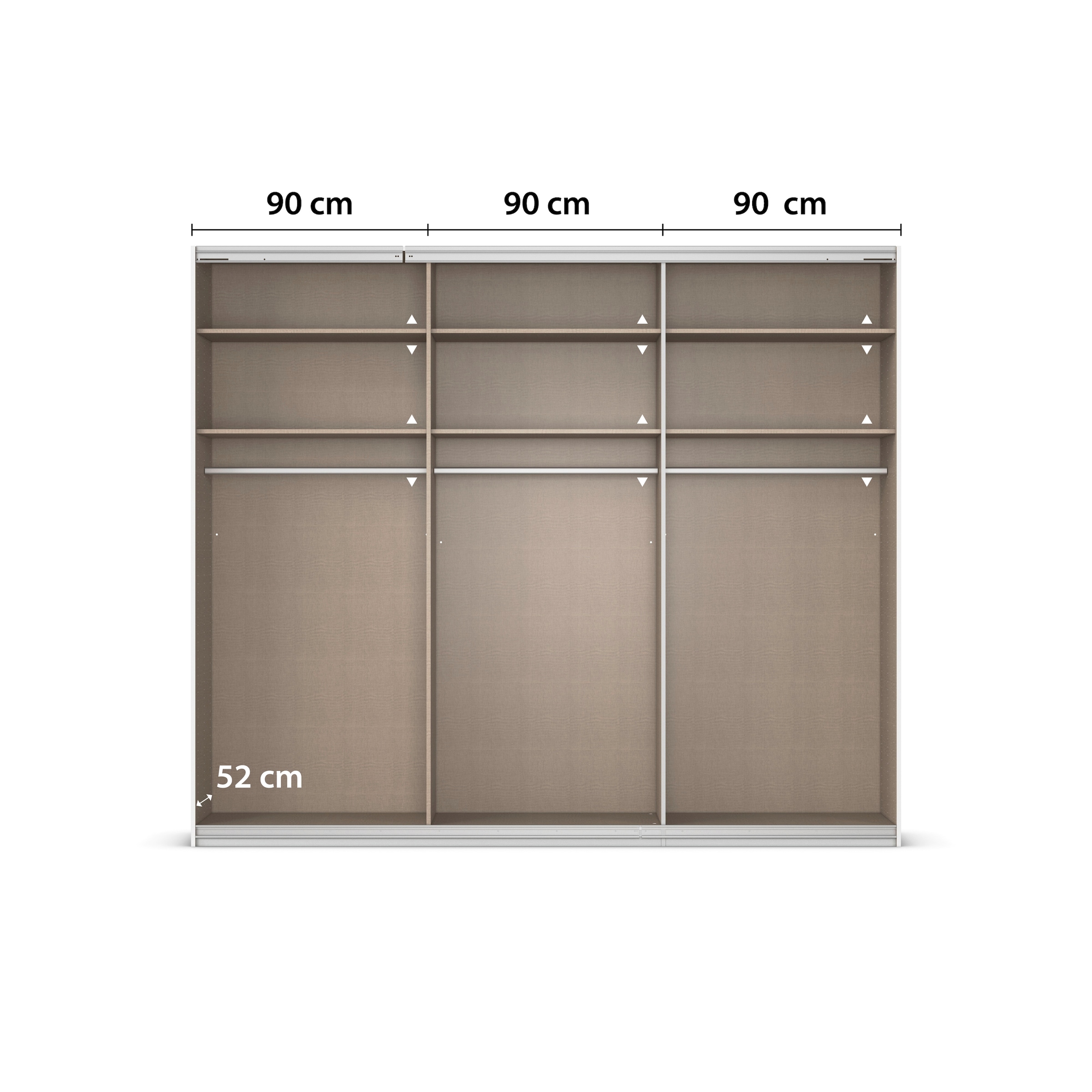 rauch Kleiderschrank »Schwebetürenschrank Garderobe Schrank TOP ANGEBOT Avola«, (in 3 verschiedenen Ausstattungen BASIC/CLASSIC/PREMIUM), mit eleganten Zierleisten in Chrom, Schwarz oder Weiß MADE IN GERMANY