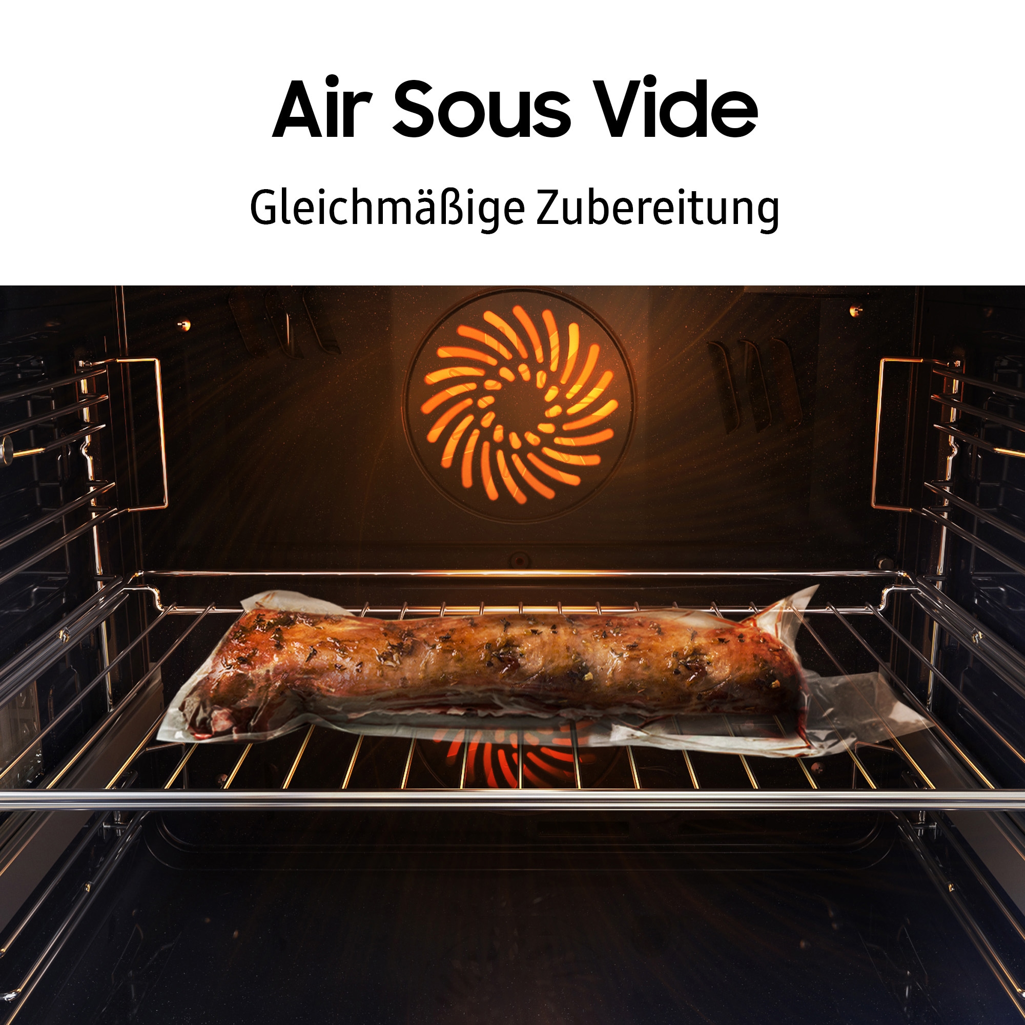 Samsung Pyrolyse Backofen Serie 5 »NV7B5775XDK« mit 1-fach-Teleskopauszug mit Pyrolyse-Selbstreinigung Dual Cook Flex – Ein Ofen. Zwei Garräume. Flexible Tür.
