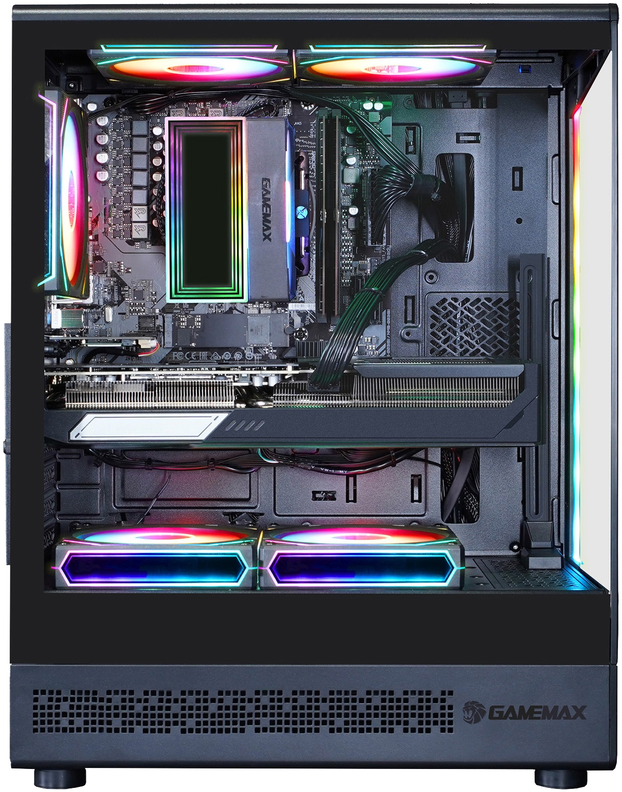 GAMEMAX Gaming-PC-Komplettsystem »GigaDeal VISTA COC AB 2794 Ryzen 5 7500F 16GB DDR5 1TB SSD RX 9070« 32 ″ AMD Ryzen 5 Radeon™ RX 9070 16 GB RAM 1.000 GB SSD Windows 11, DDR5 RAM + Gigabyte GS32QCA LED-Monitor Curved, 80 cm 32"