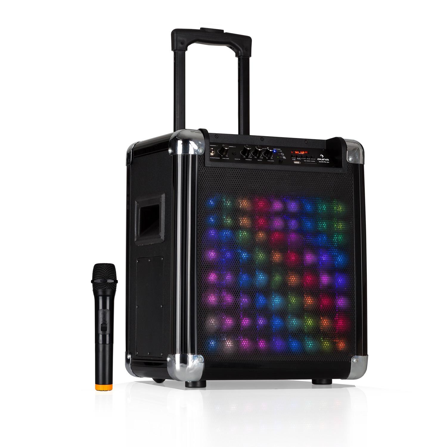Auna LED PA-Anlage 8 Woofer 100 W max VHF-Mikro USB »FS-801L«