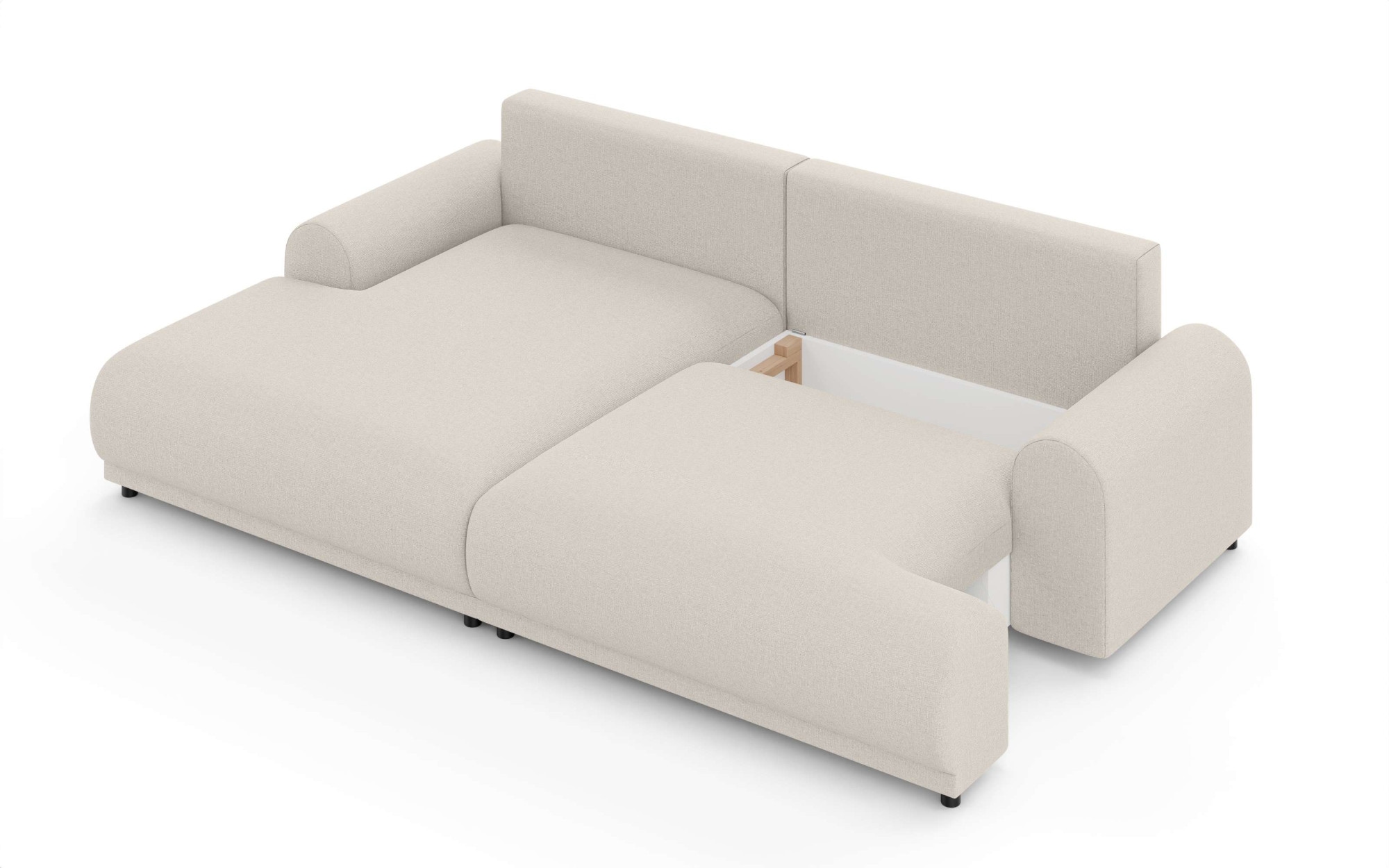 INOSIGN Ecksofa »Marsby, mit Bettfunktion und Bettkasten, Maße: B/H/T 242/65/145 cm« L-Form mit Wellenunterfederung, Recamiere links oder rechts bestellbar