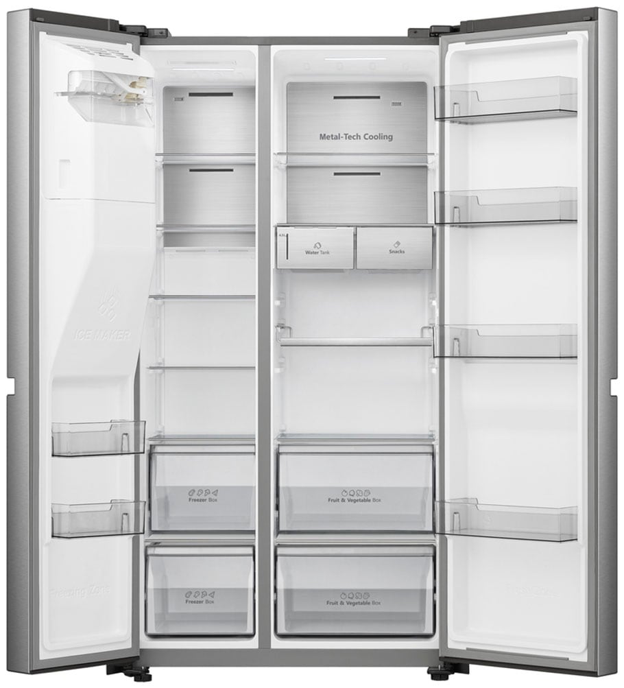 Hisense Side-by-Side »RS818N4TIC«, MetalCooling, No Frost Plus, mit Wassertank, Wifi