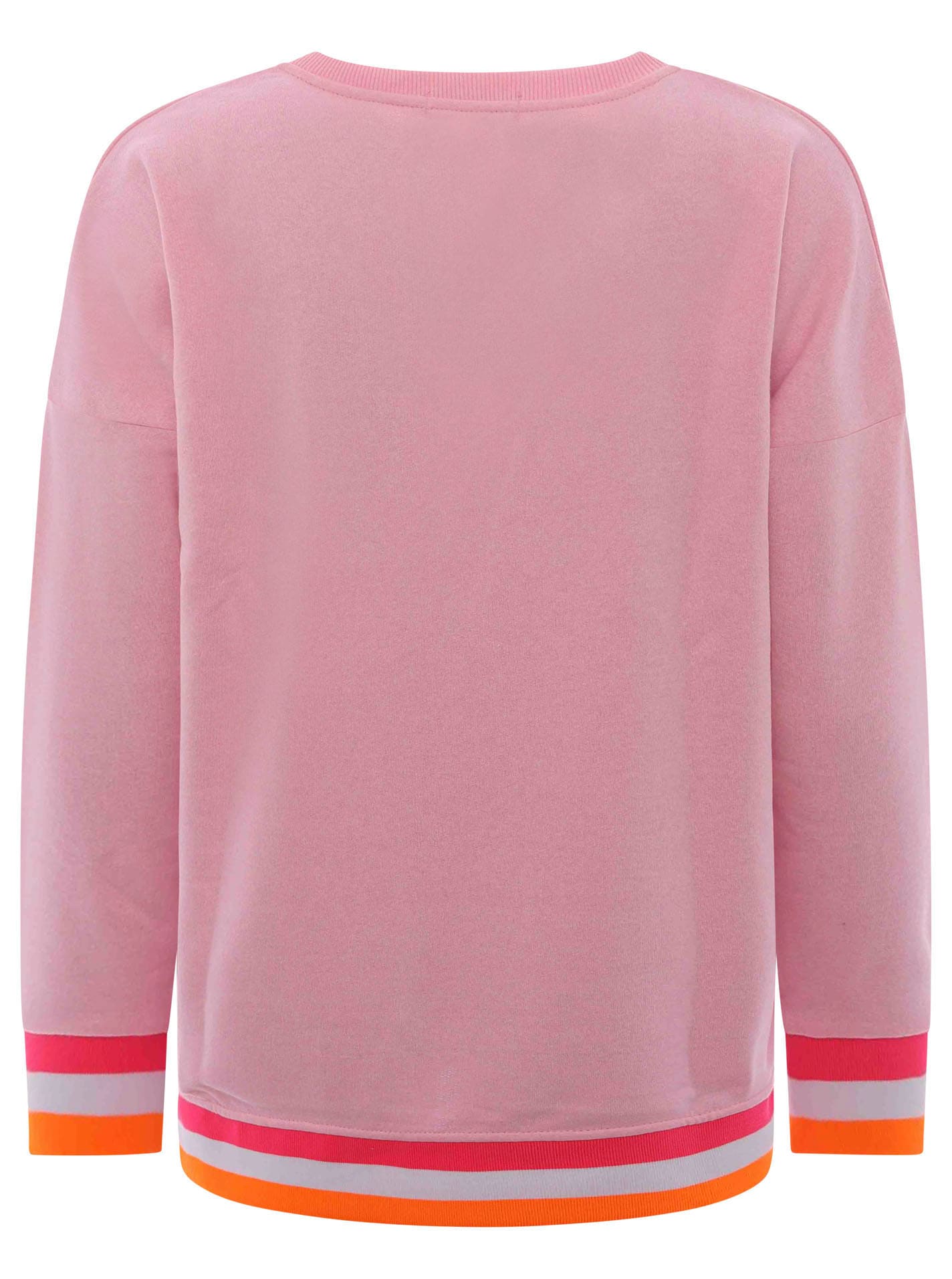 Zwillingsherz Sweatshirt, mit V-Ausschnitt und aufgesticktem "Moin" in Neonfarben