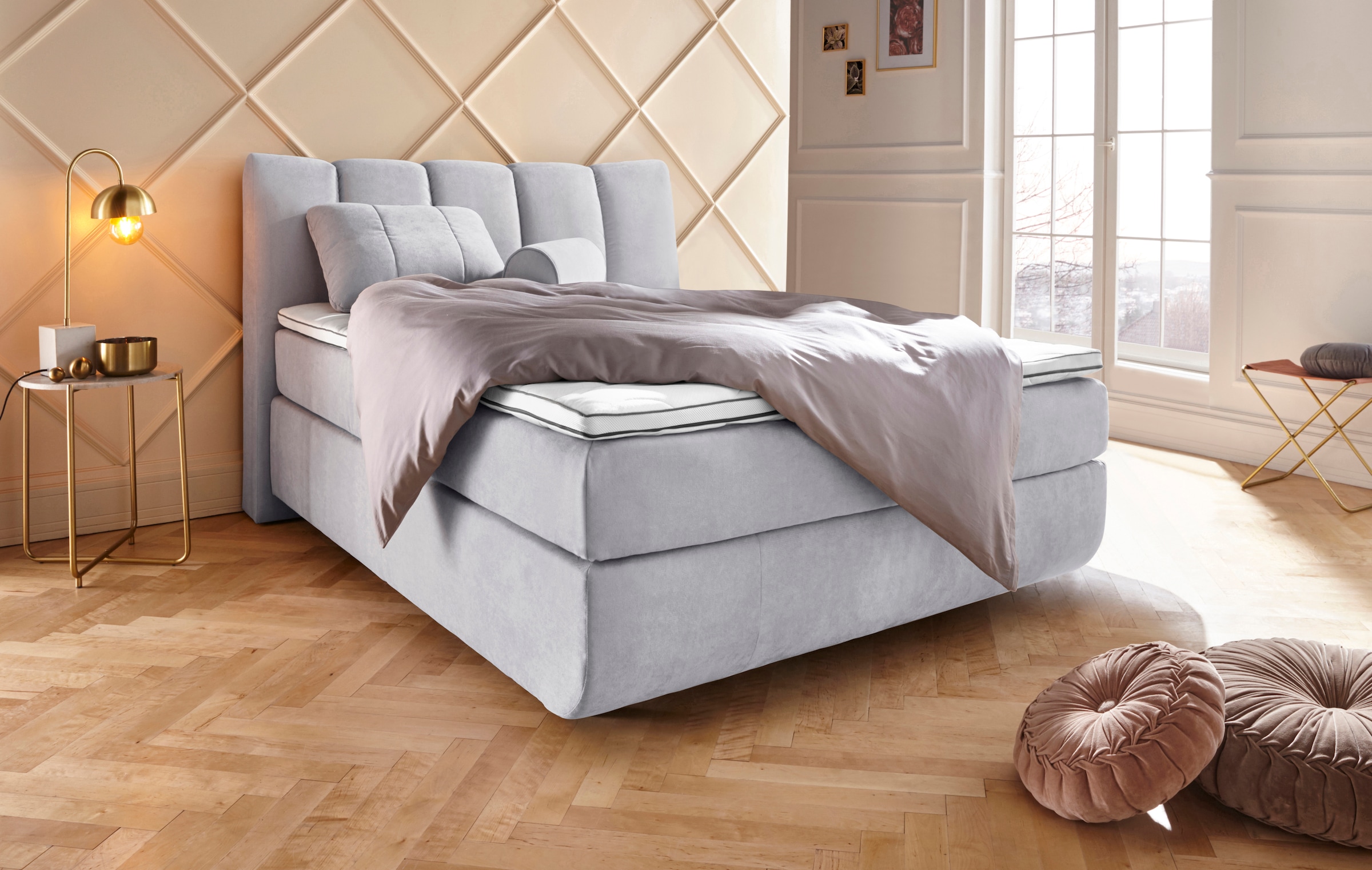 Home affaire Boxspringbett »Océane« Bodenfrei- wirkt freischwebend, verschiedene Härtegrade (auch H4)