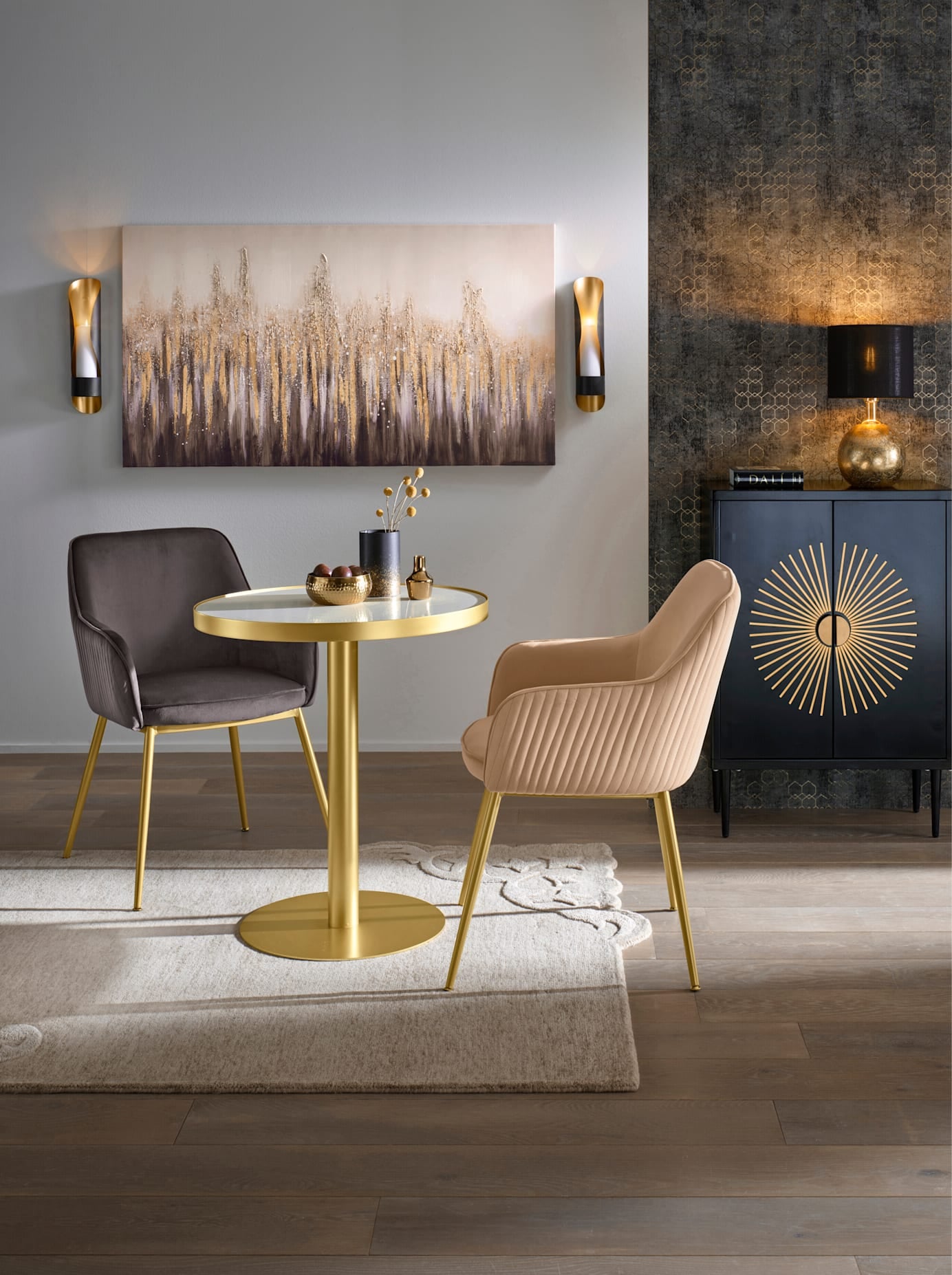 heine home Beistelltisch, Tischplatte ca. Ø 70,5 cm 