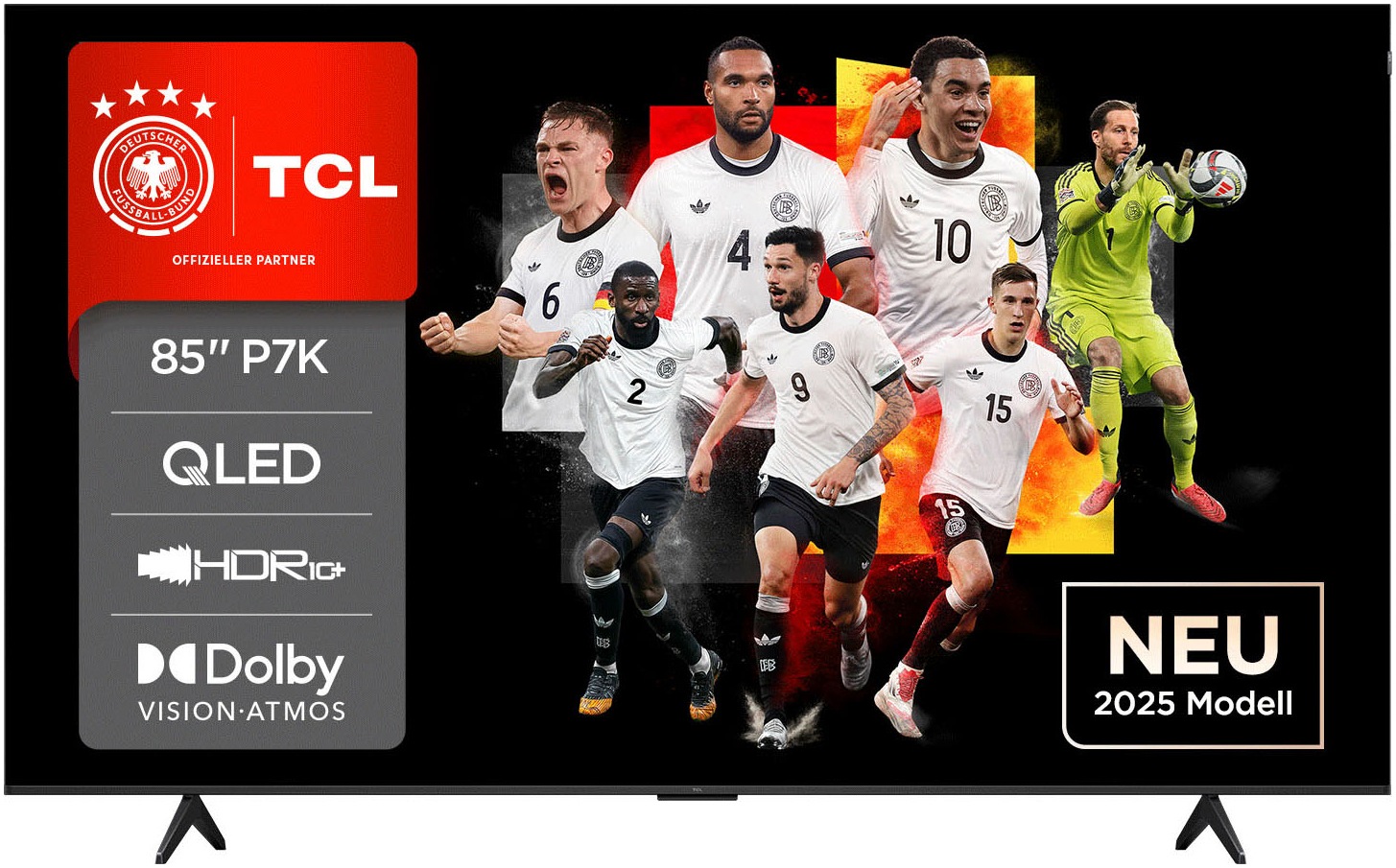 TCL QLED-Fernseher »85P71KX1«, 4K Ultra HD, Google TV-Smart-TV, Multi-HDR, Dolby Vision, Smart TV, Apple TV, Dolby Atmos, Slim Design