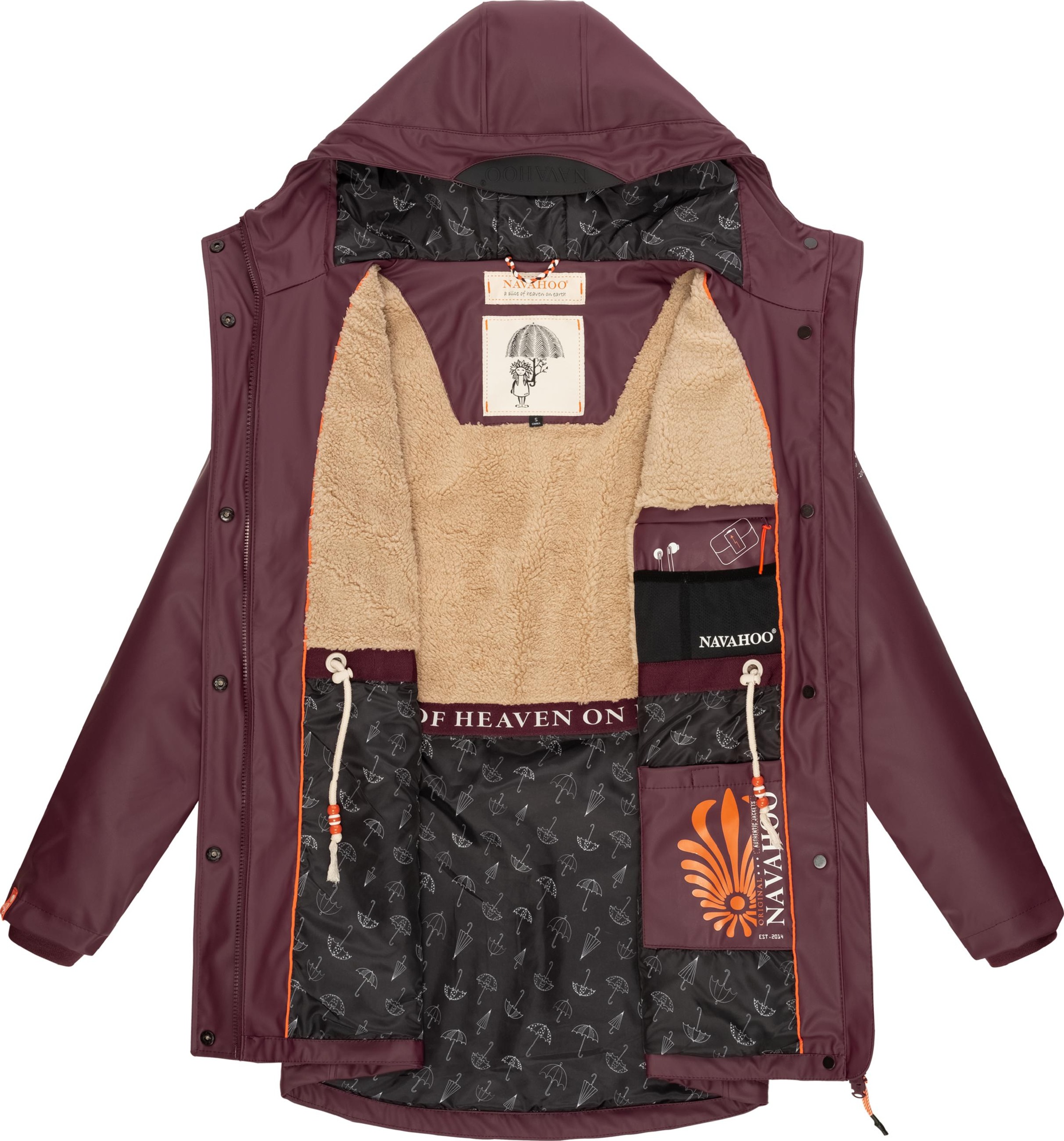 Navahoo Regenmantel »Regenmantel Rainy Forest«, modischer Damen Outdoor Regenparka