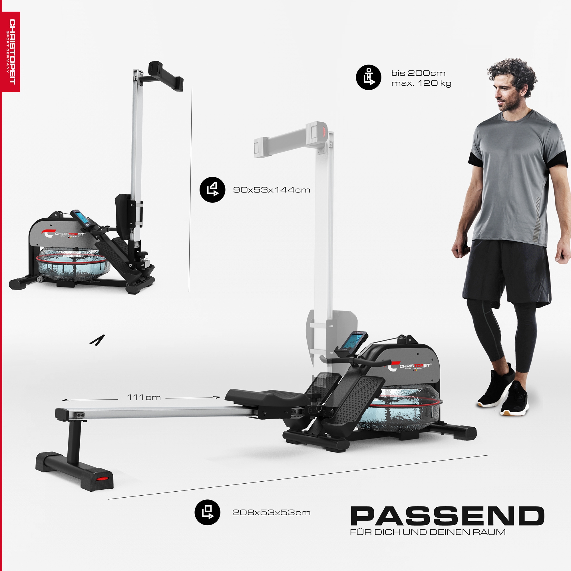 Christopeit Sport® Ruderzugmaschine »WP 1000«, Rudermaschine